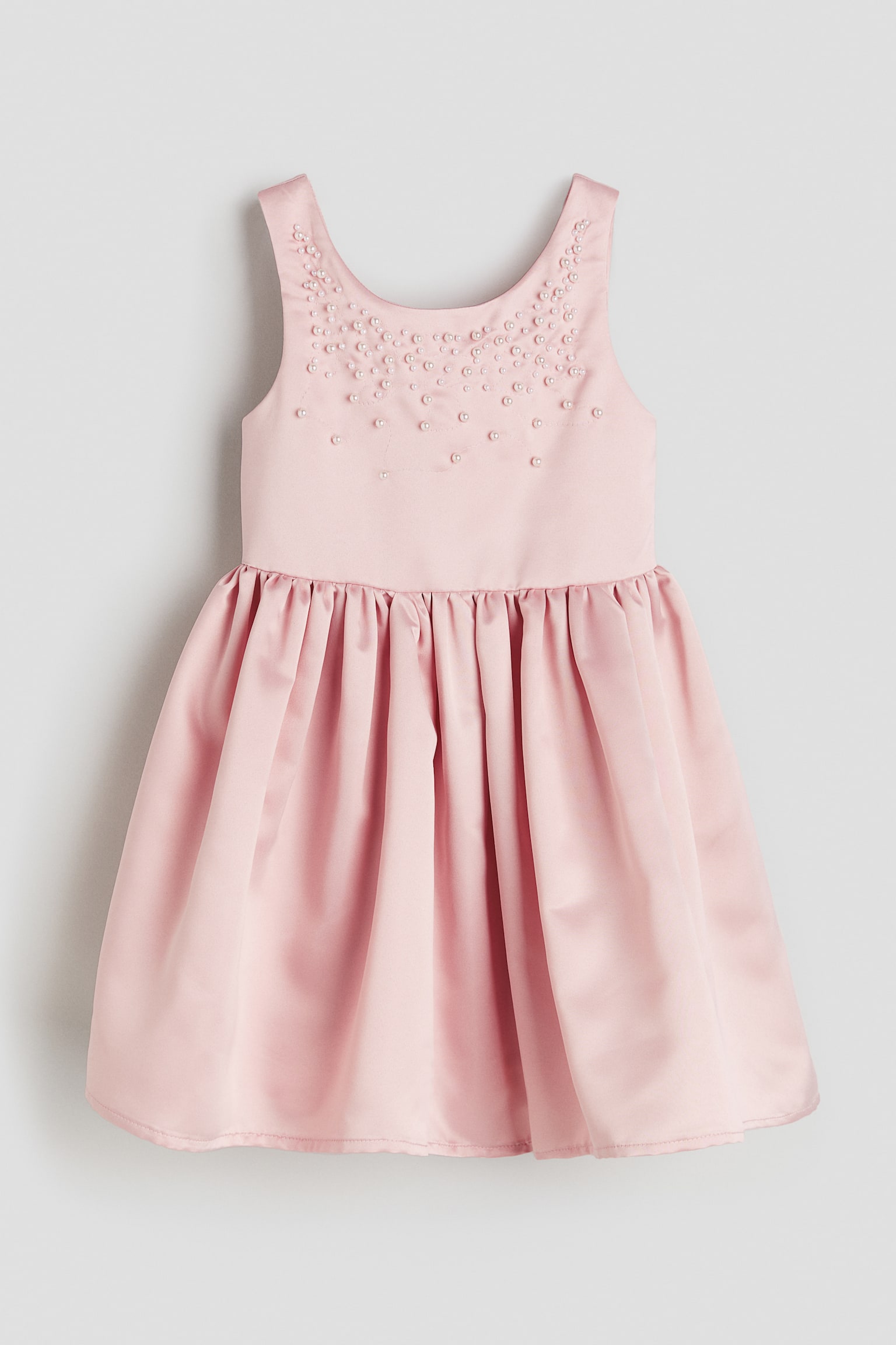 Bead Detail Satin Dress - Light pink - 2