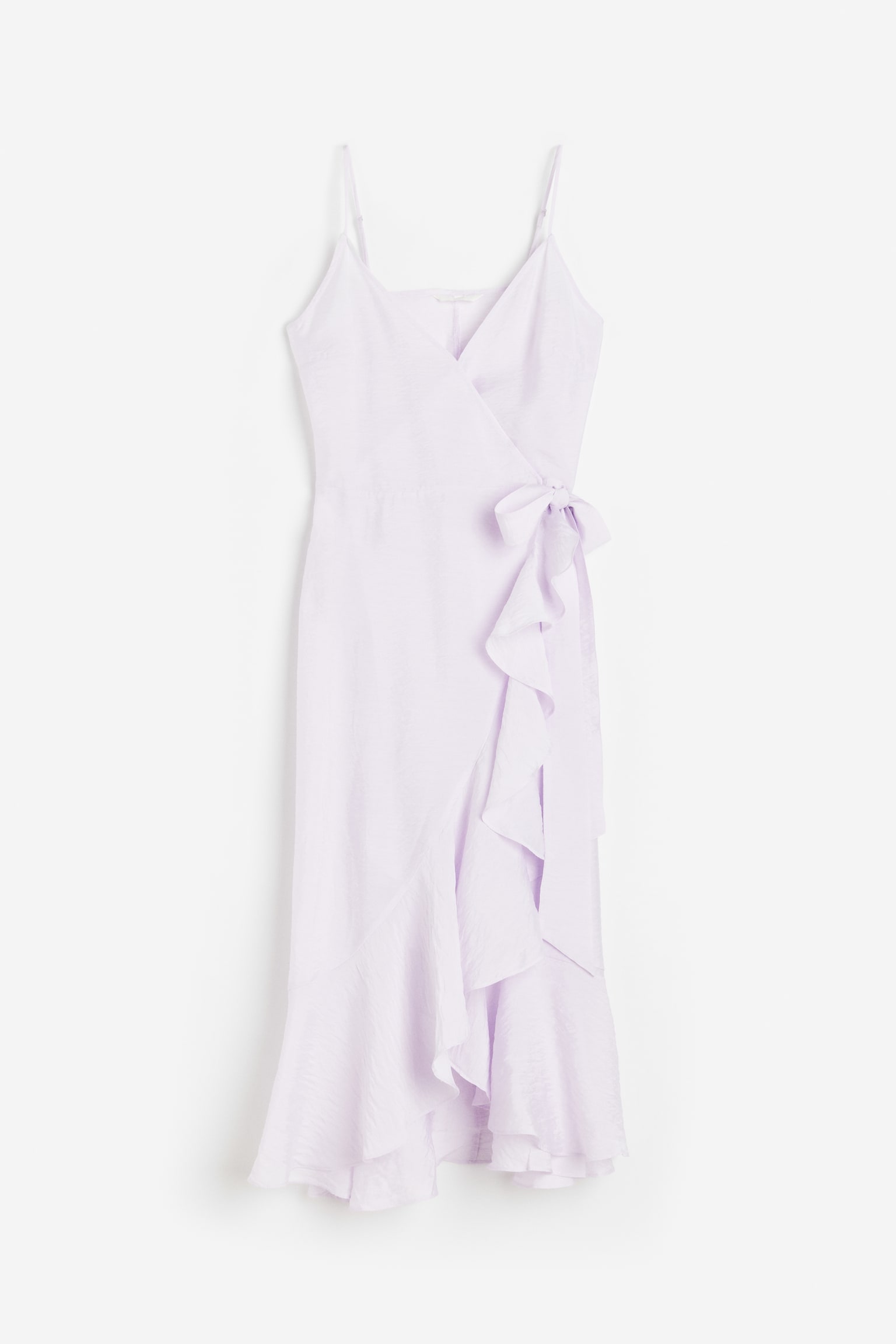 Flounce-trimmed wrap dress - Lilac/Green - 1