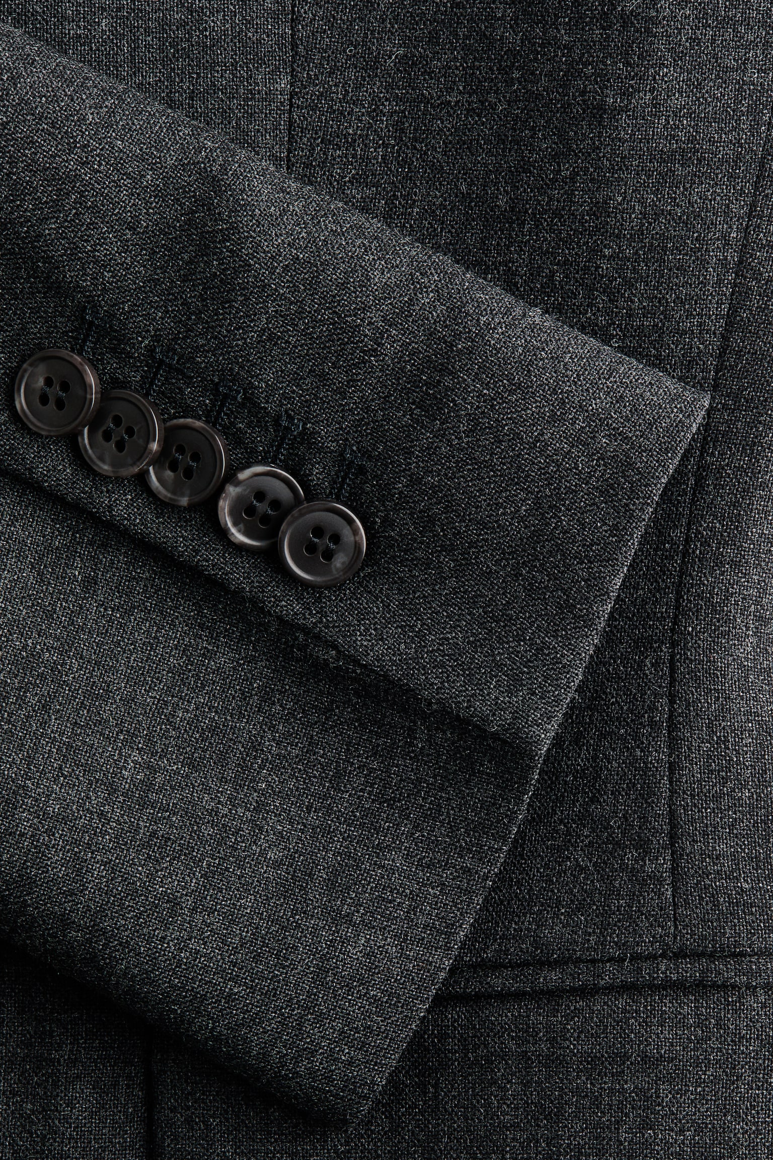Женский пиджак H&M Double-Breasted Wool Blazer, цвет: Тёмный серый меланжевый — фото 6