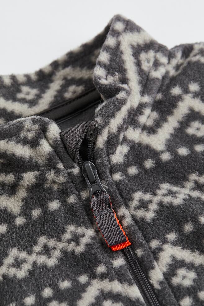 2-piece fleece set - Dark grey/Patterned/Dark grey/Block-coloured - 3