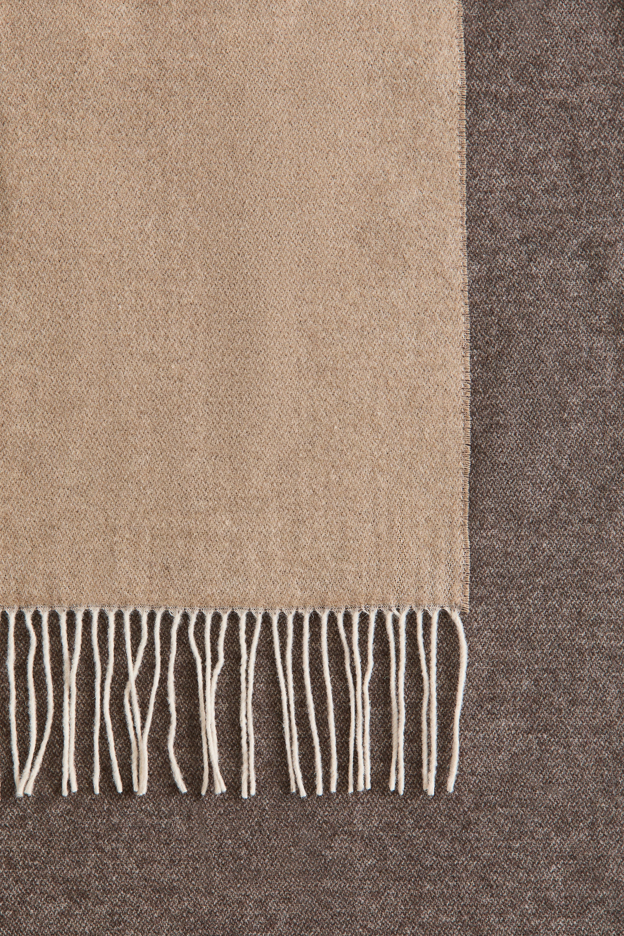 Wool-Blend Throw with Fringe