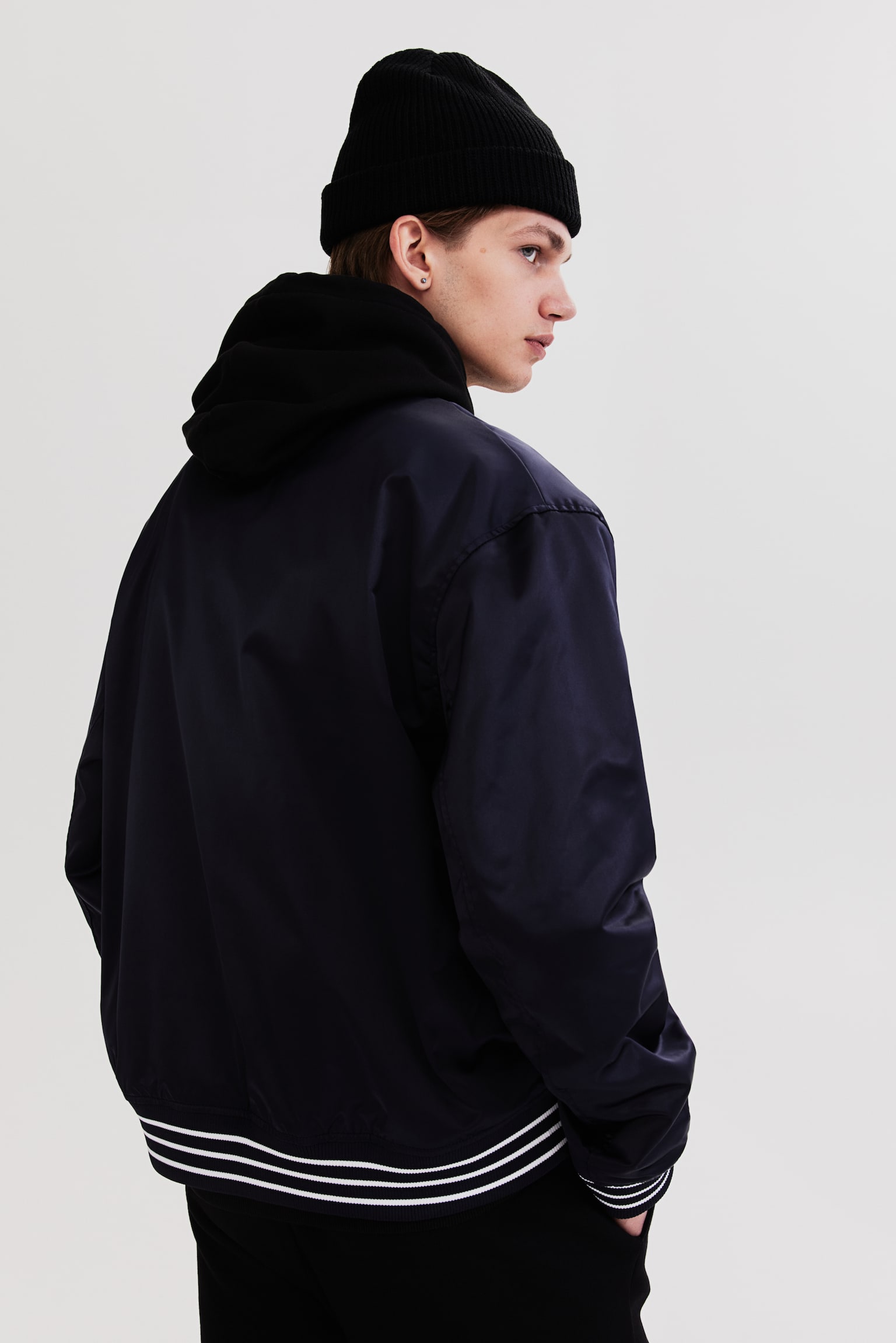 Satin Baseball Jacket - Dark blue/Boston/Black/Harlem - 3