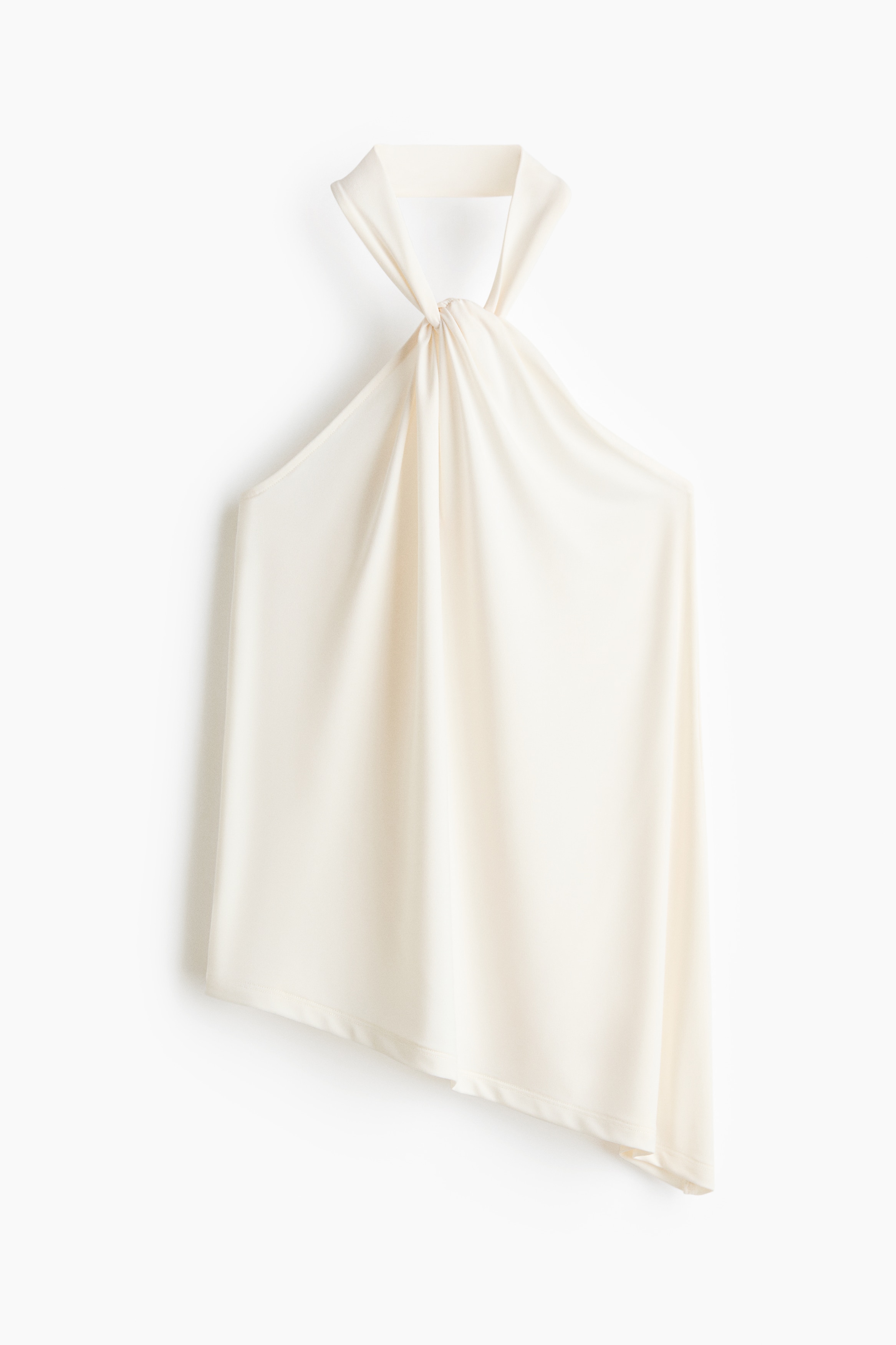 Draped Halterneck Top - White