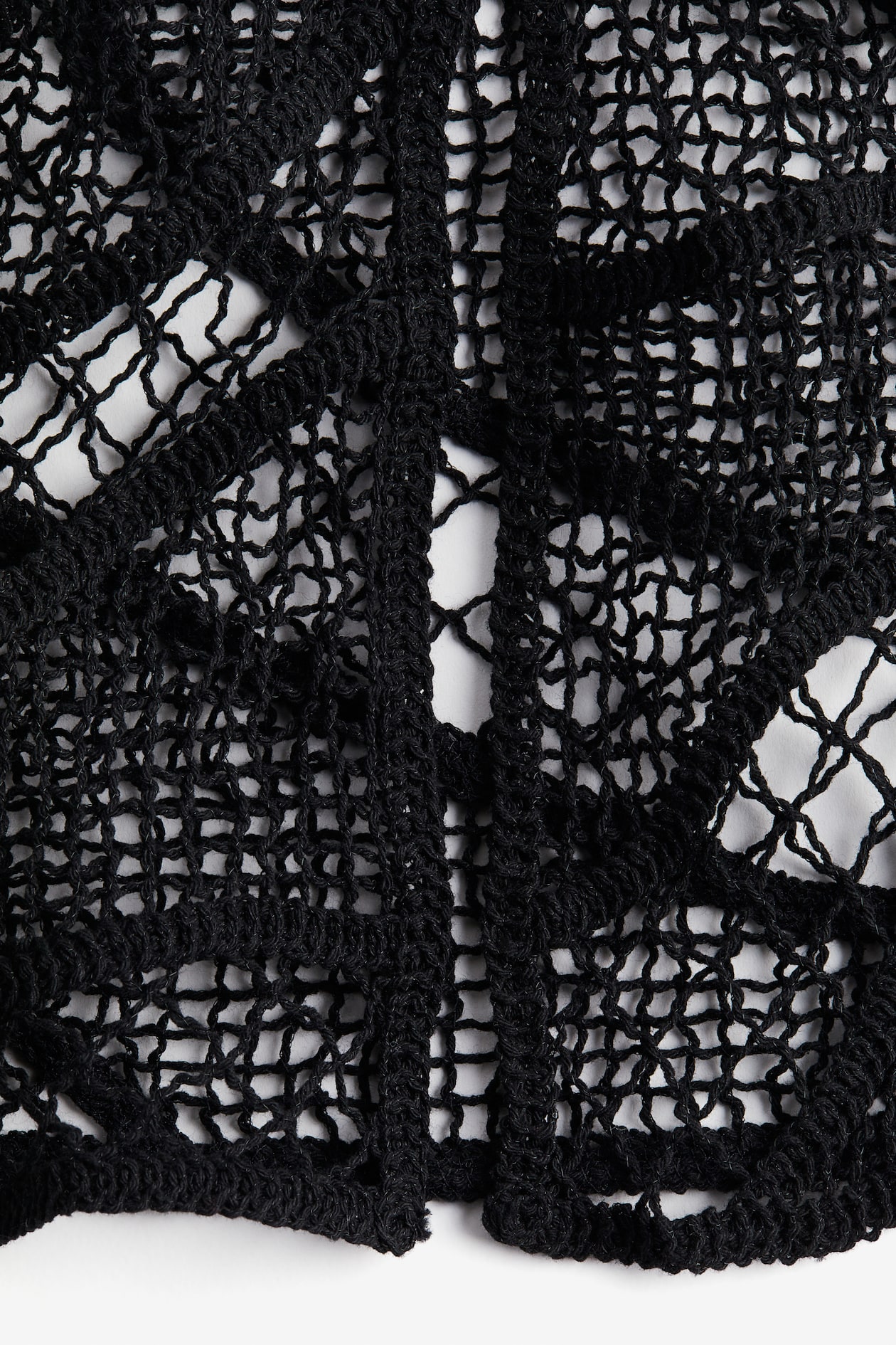 Tie detail Crochet look Dress Black Ladies H M US