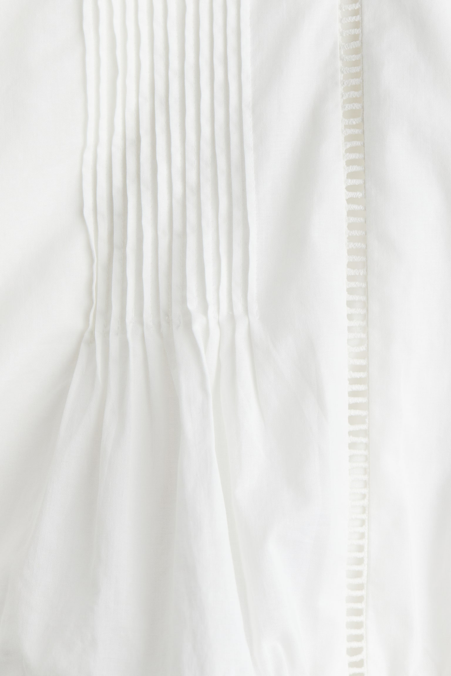 Женская блузка H&M Lace-Inset Cotton Blouse, цвет: Кремовый — фото 2
