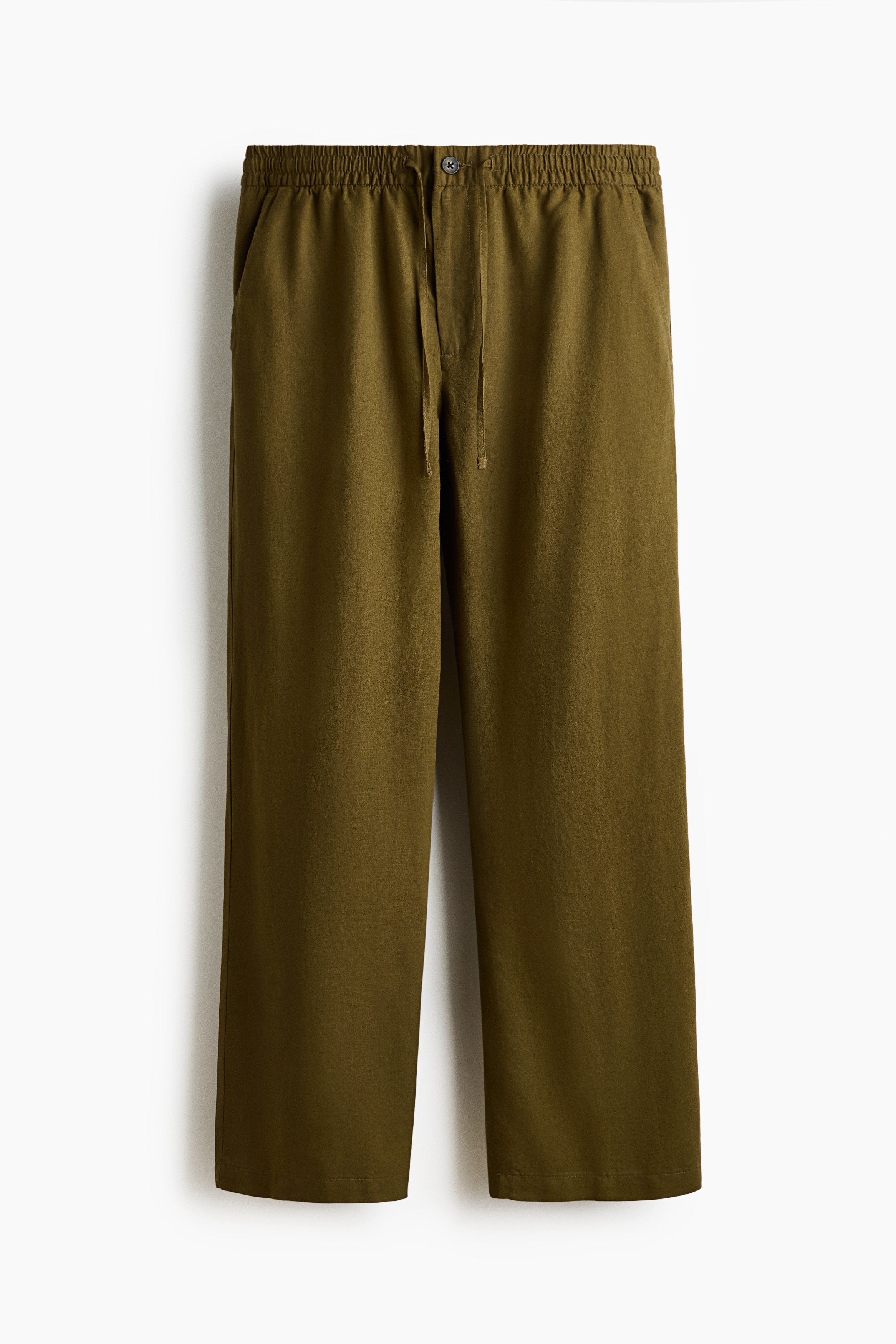 Regular-Fit Linen-Blend Pants - Dark khaki green/Light beige/Dark blue/White/Navy blue/Light beige/Black/Dark brown/Dark pink/White