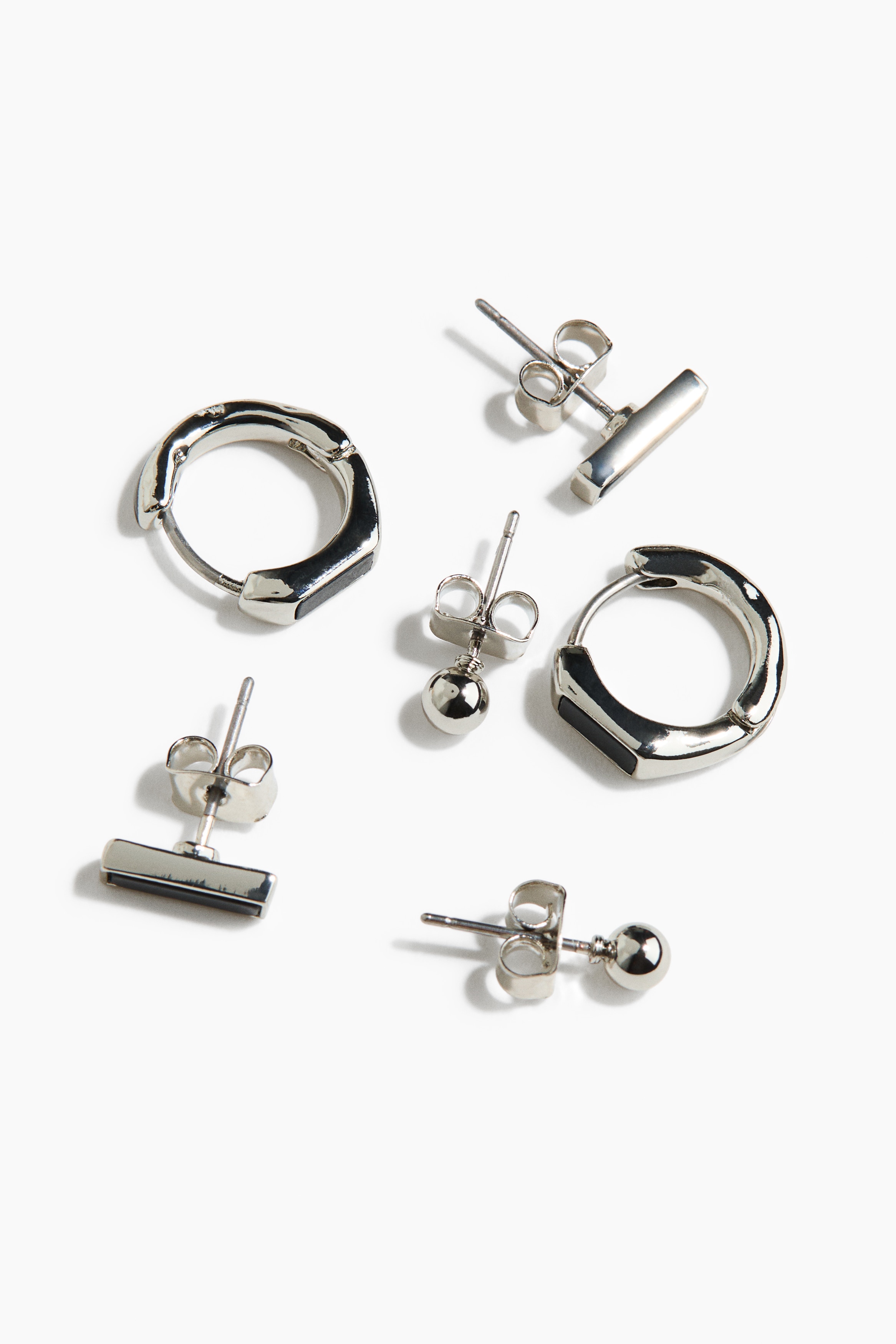 ピアス 3ペアセット - ブラック／シルバーカラー - Men | H&M JP