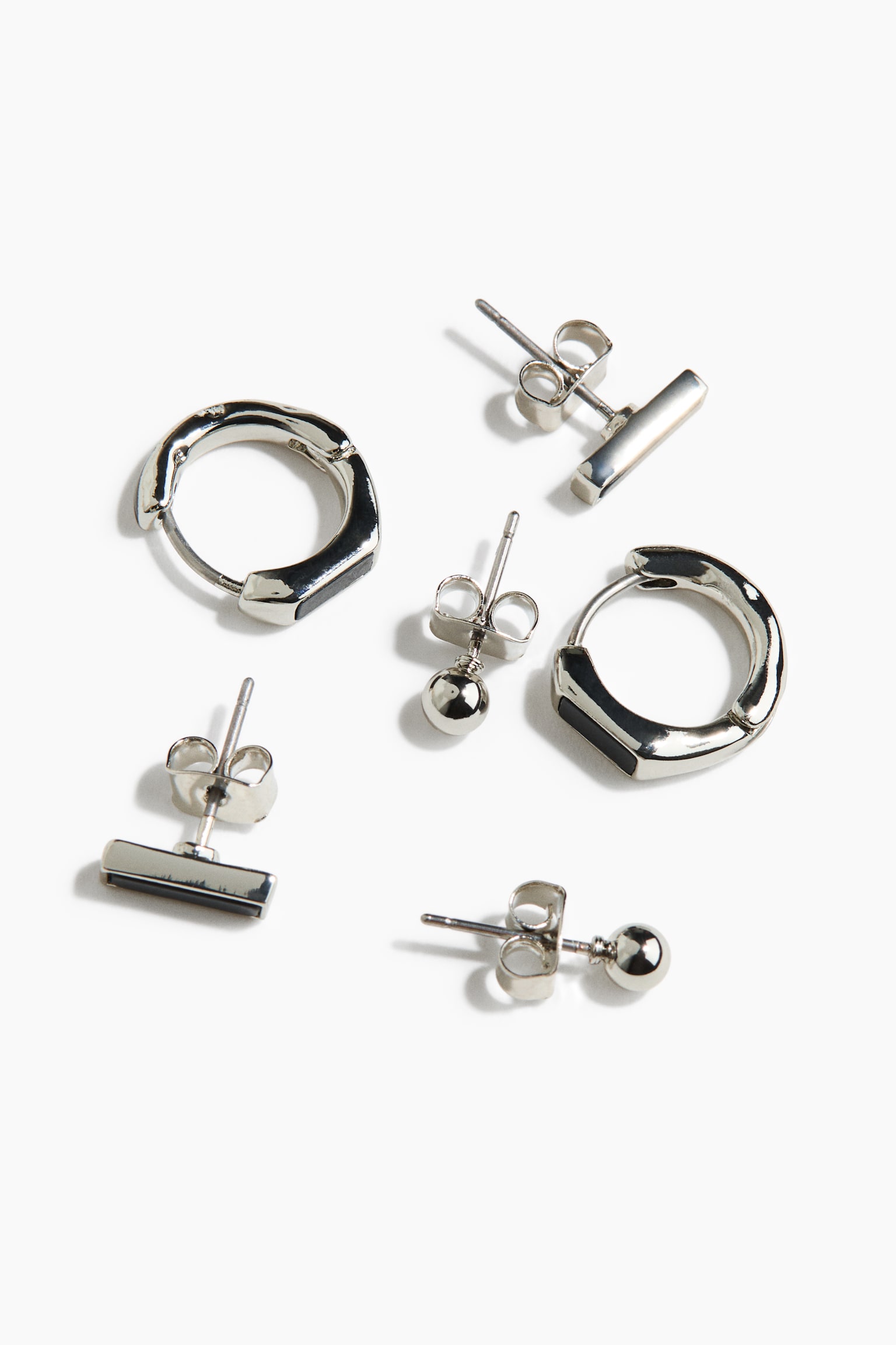 ピアス 3ペアセット - ブラック／シルバーカラー - 2