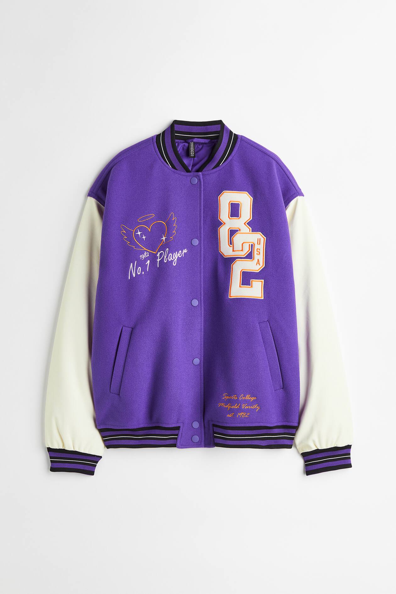 ツイルスタジャン - パープル／カラーブロック - レディース | H&M JP