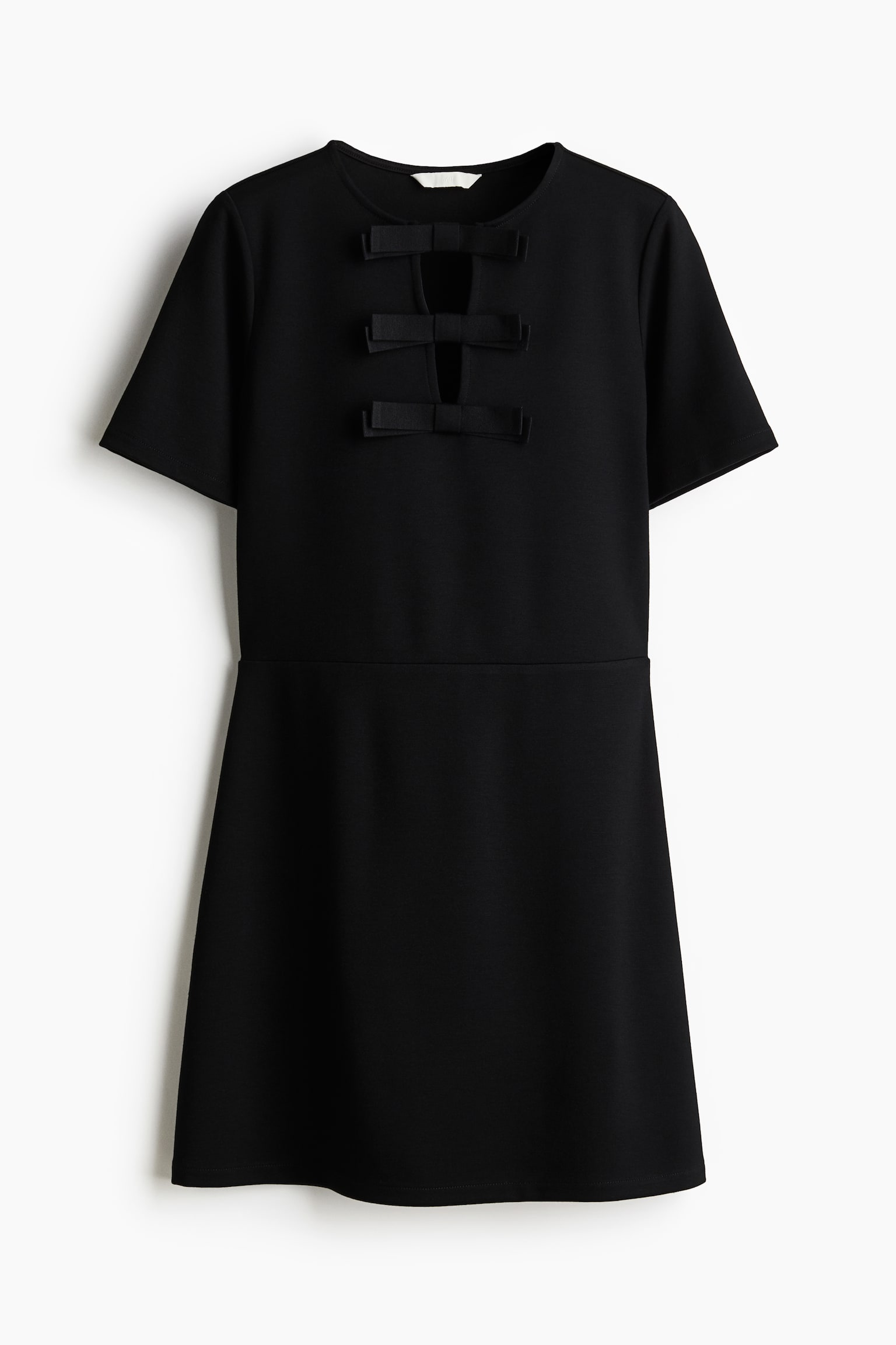 Bow Detail Jersey Dress - Black - 2