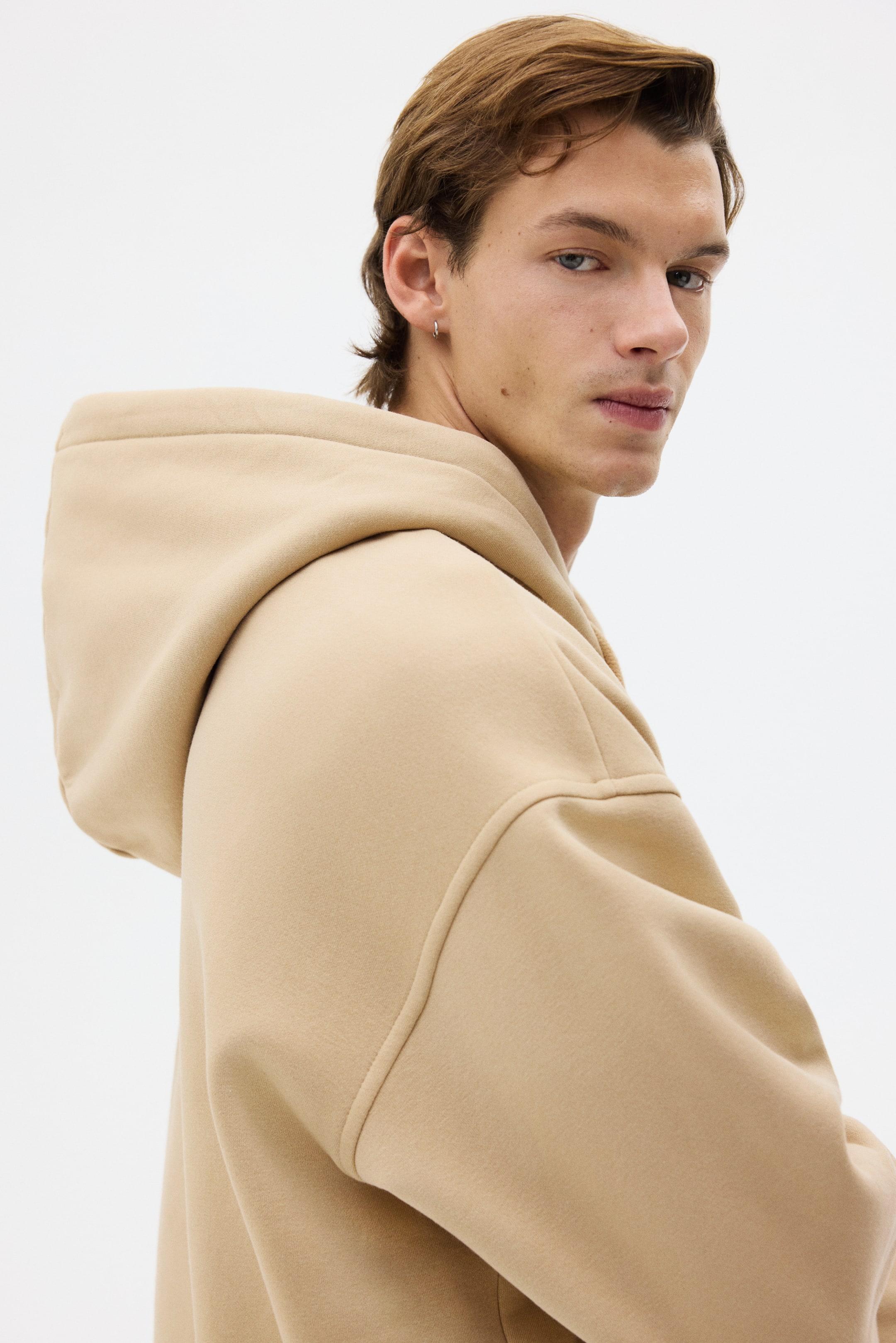 View larger image: Loose Fit Hoodie - Beige - Men | H&M US 3
