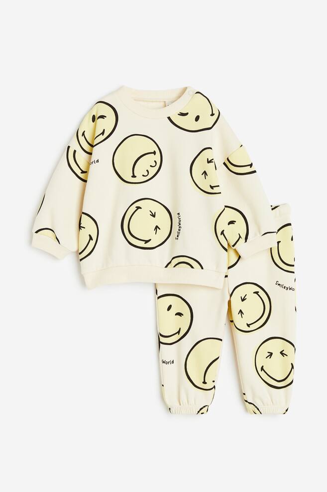 2-piece sweatshirt set - Light beige/SmileyWorld®/Turquoise/Mickey Mouse/Dark grey/Mickey Mouse/Light beige/Jurassic World/dc/dc/dc/dc - 1