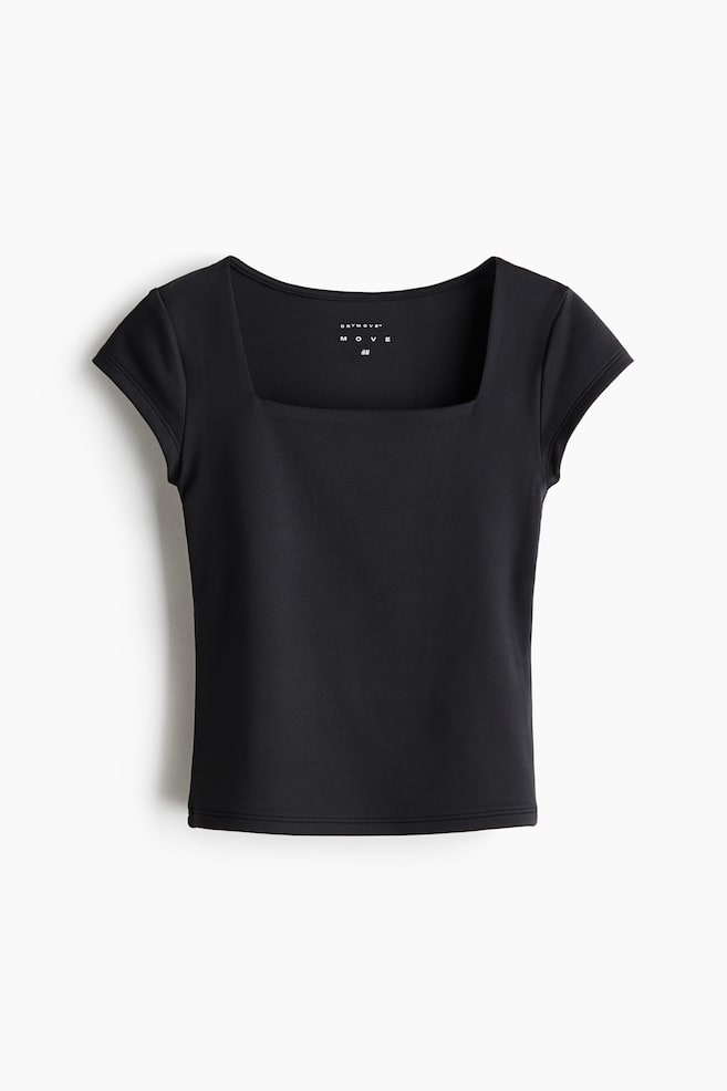 Sportshirt mit Karree-Ausschnitt und DryMove™ - Schwarz/Marineblau/Mattes Flieder - 1