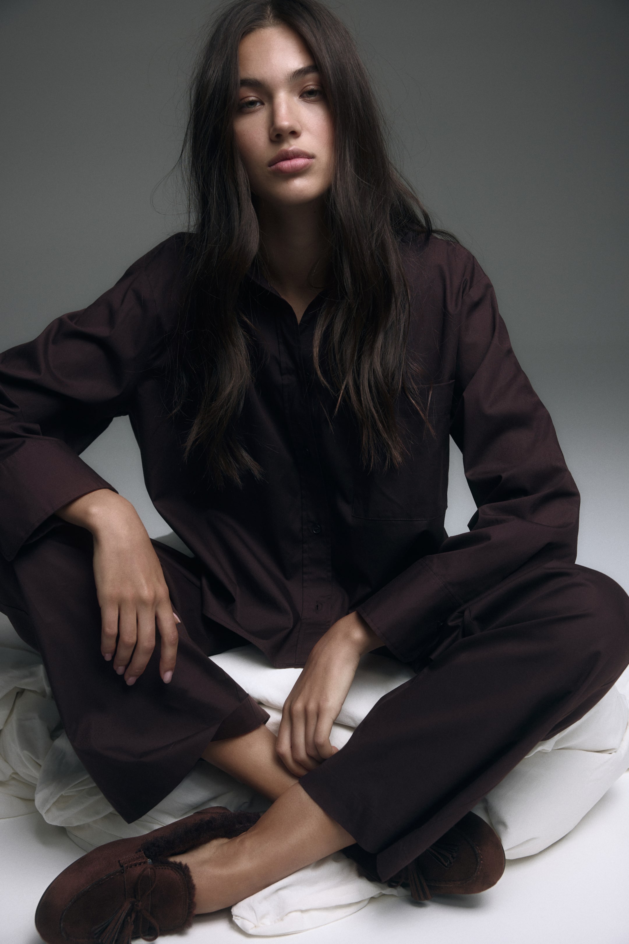 View larger image: Cotton pyjamas - Dark chocolate brown - Ladies | H&M 1