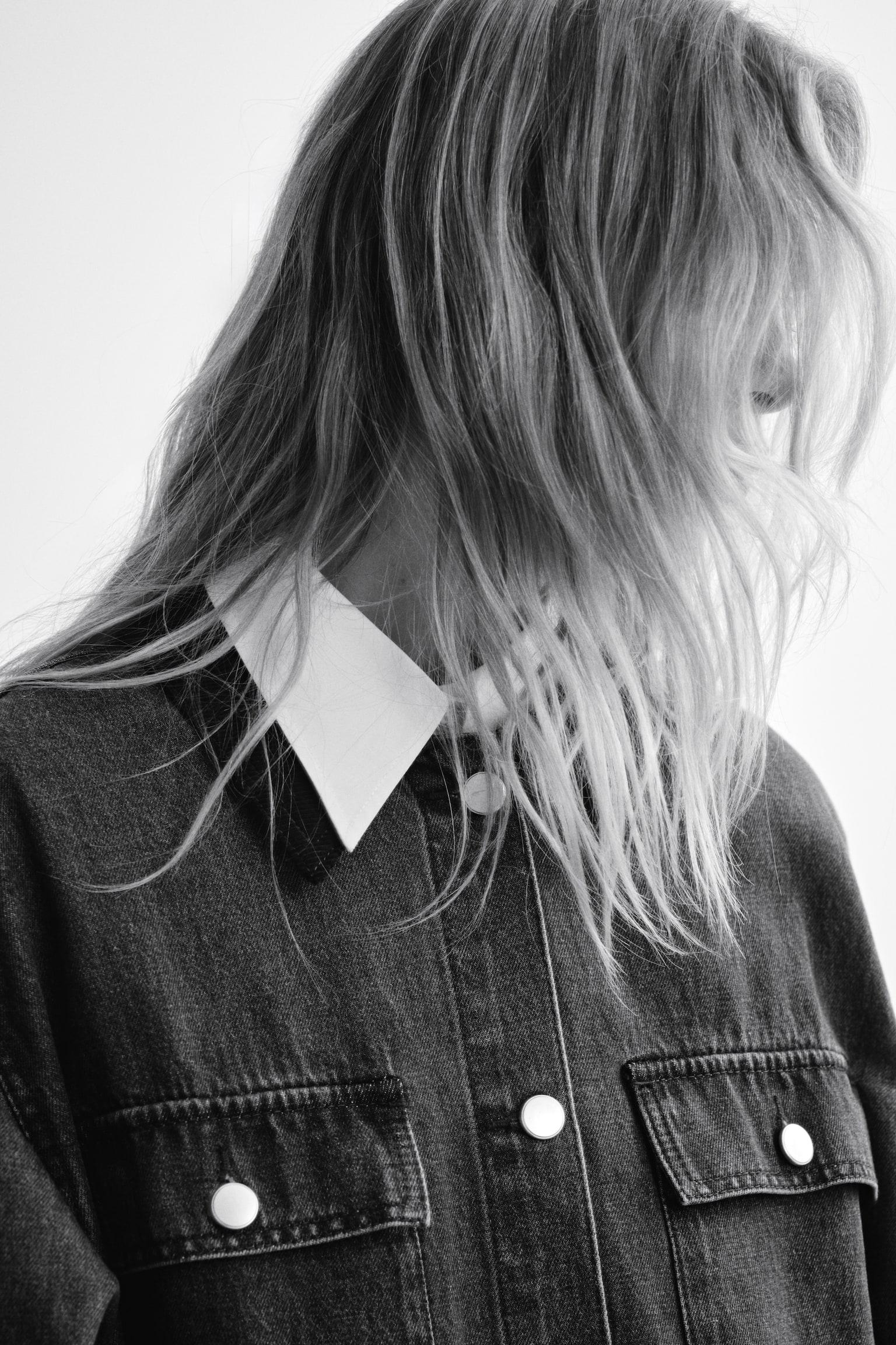 Corduroy-collar denim jacket - Denim blue - 3