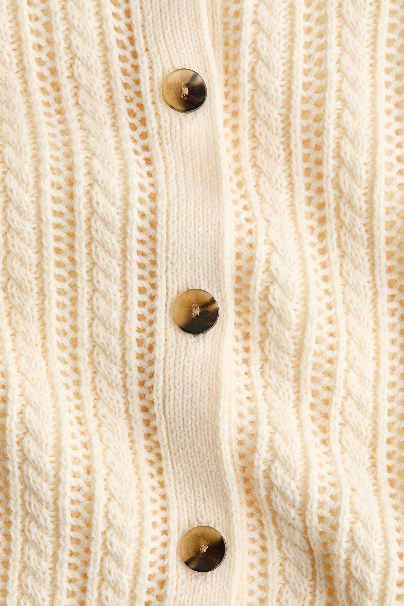 Pointelle-knit cardigan - Light beige/Light purple - 5