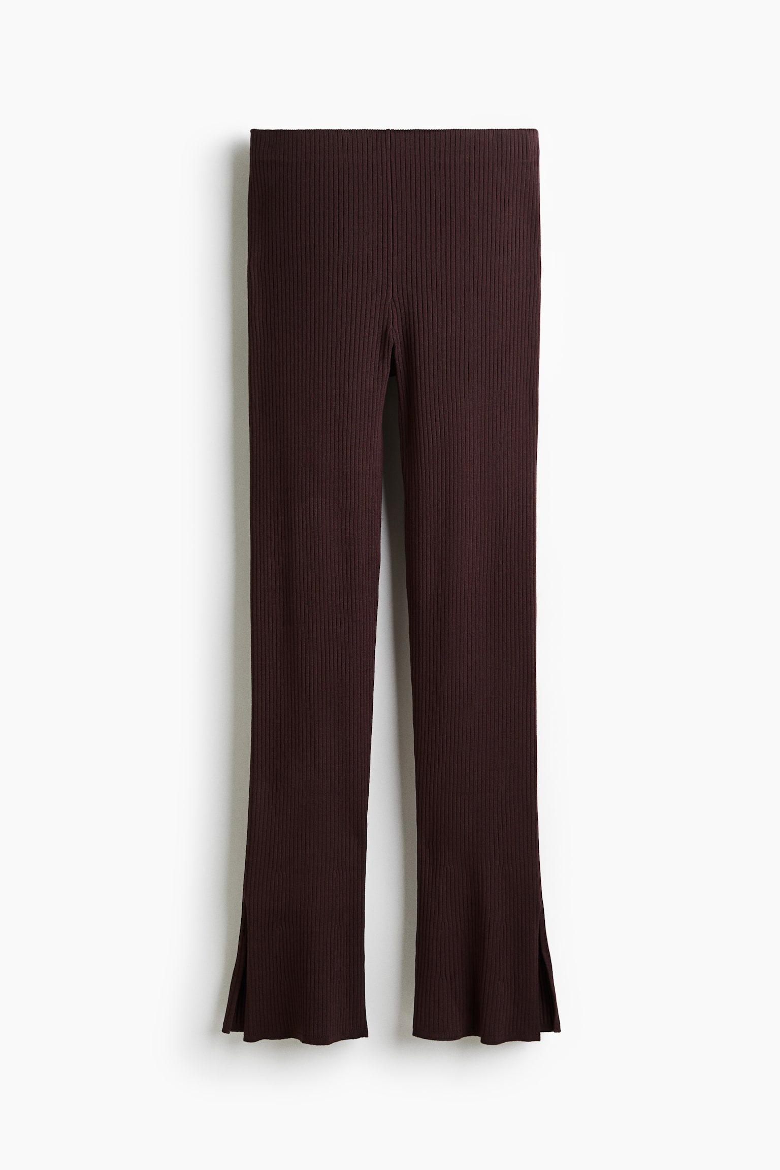 Женские брюки H&M Rib-Knit, цвет: Тёмный коричневый — фото 1