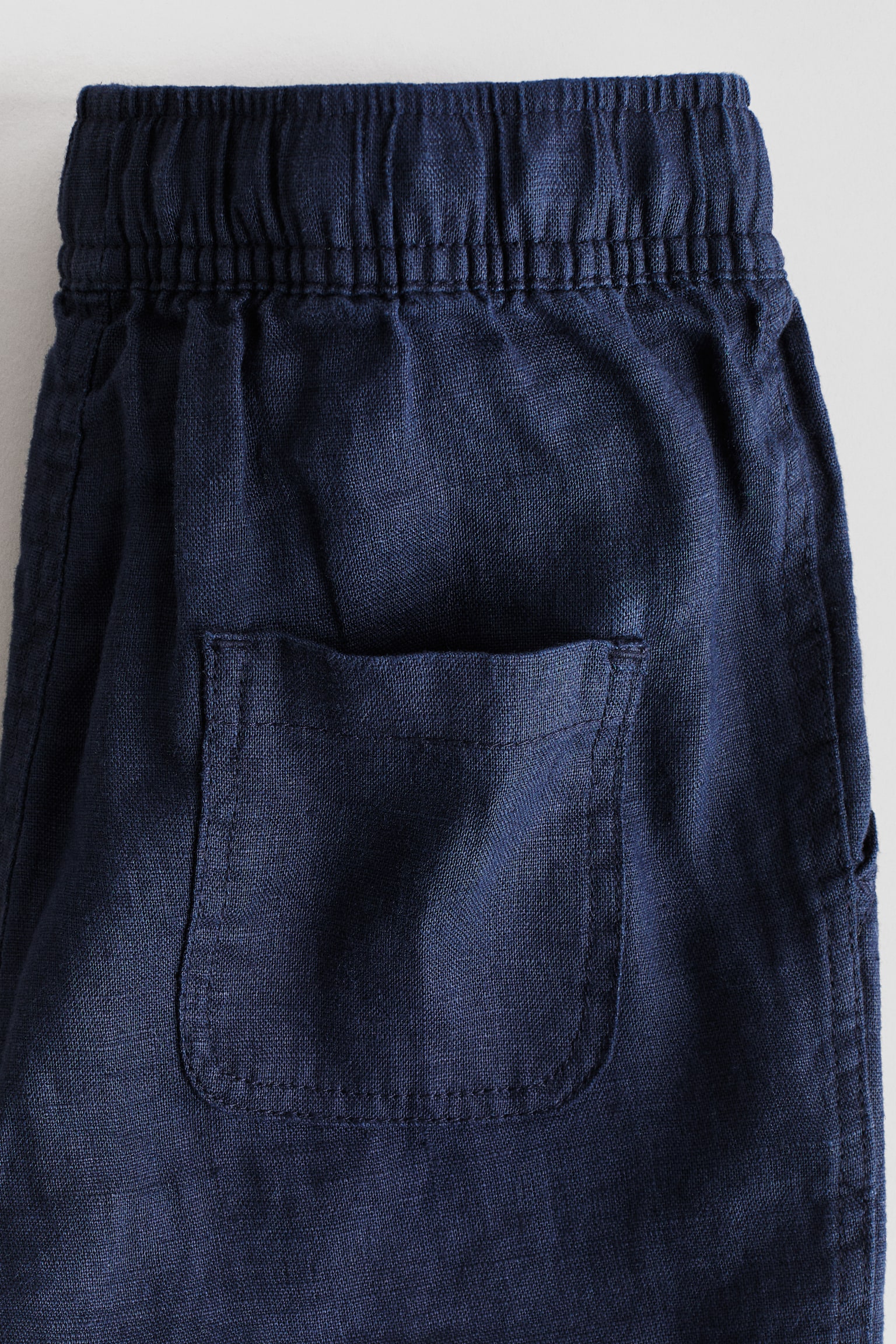 Keten Şort - Lacivert - 3