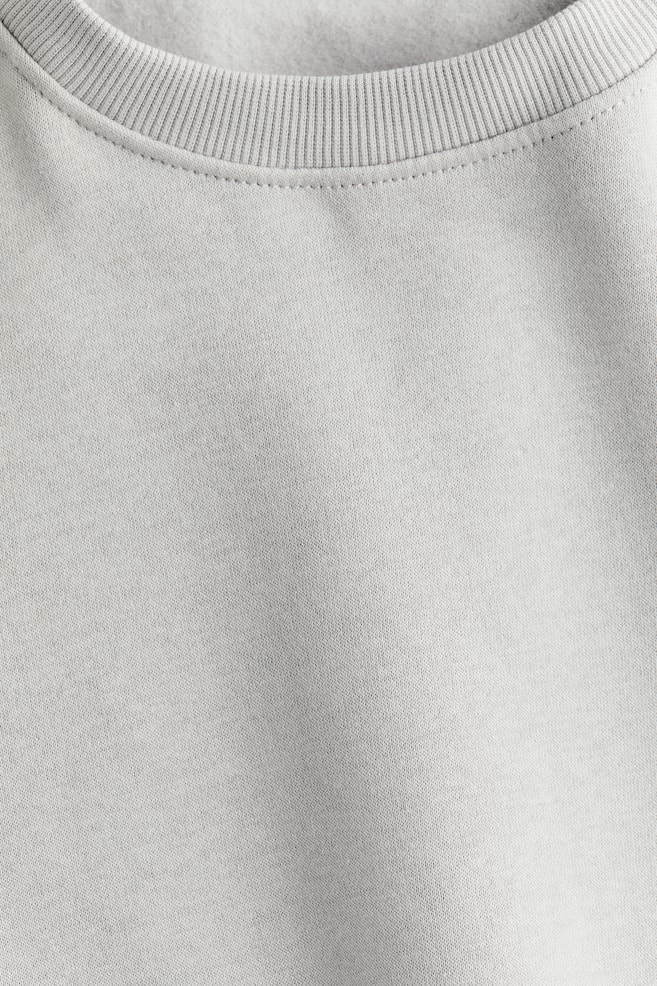 Sweatshirt mit Rundausschnitt-Hellgrau - 2
