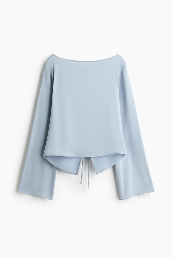 Женские блузки H&M Tie-Back Boat-Neck Blouse