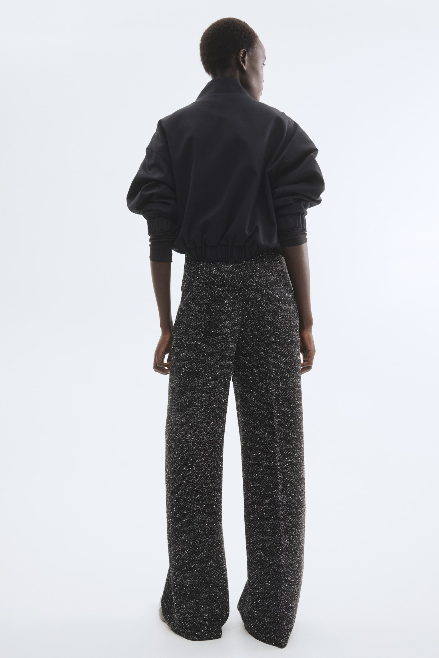 Pantalón con piernas rectas - Negro jaspeado/Negro/Café oscuro - 6