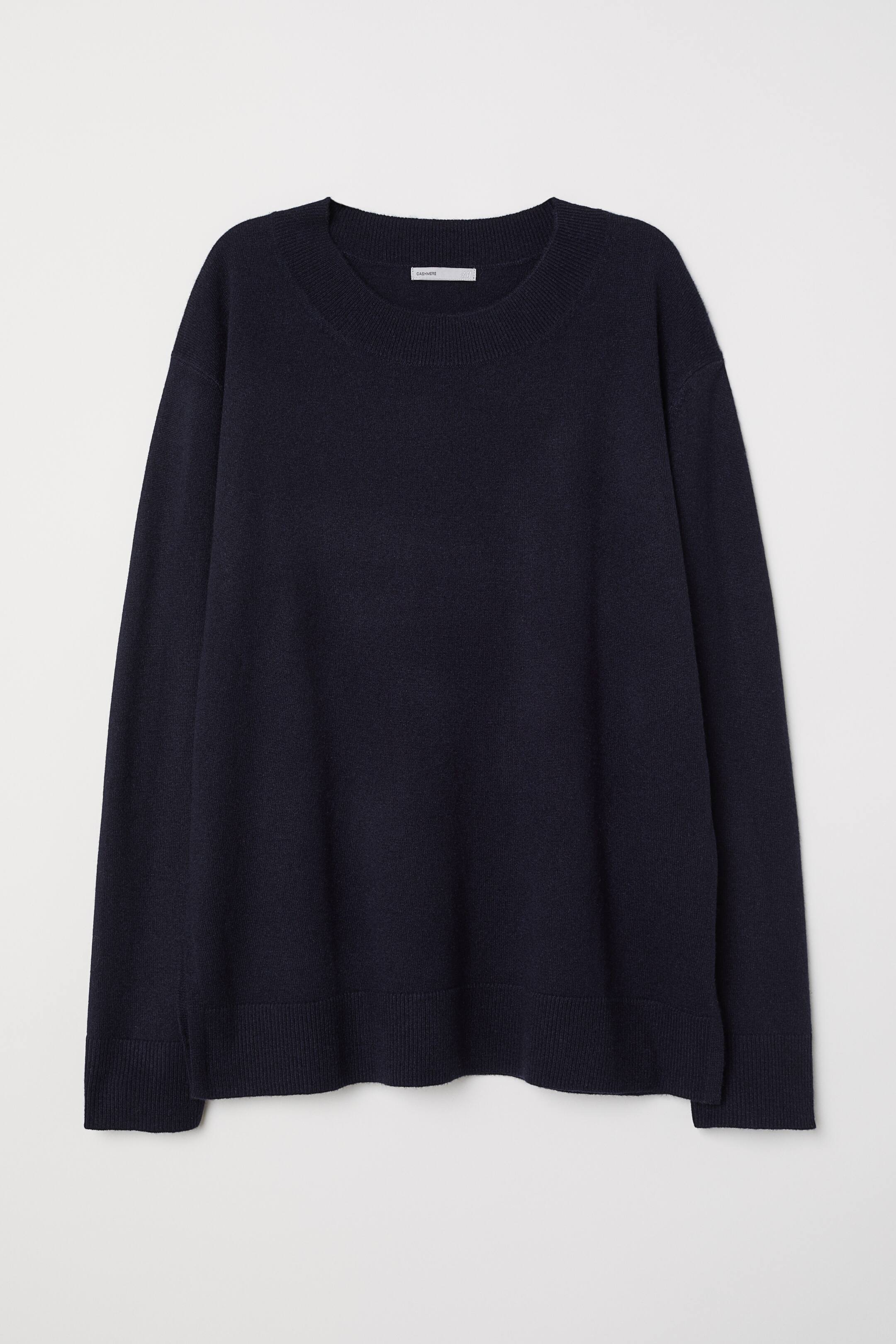 Cashmere jumper - Long sleeve - Dark blue - Ladies | H&M GB