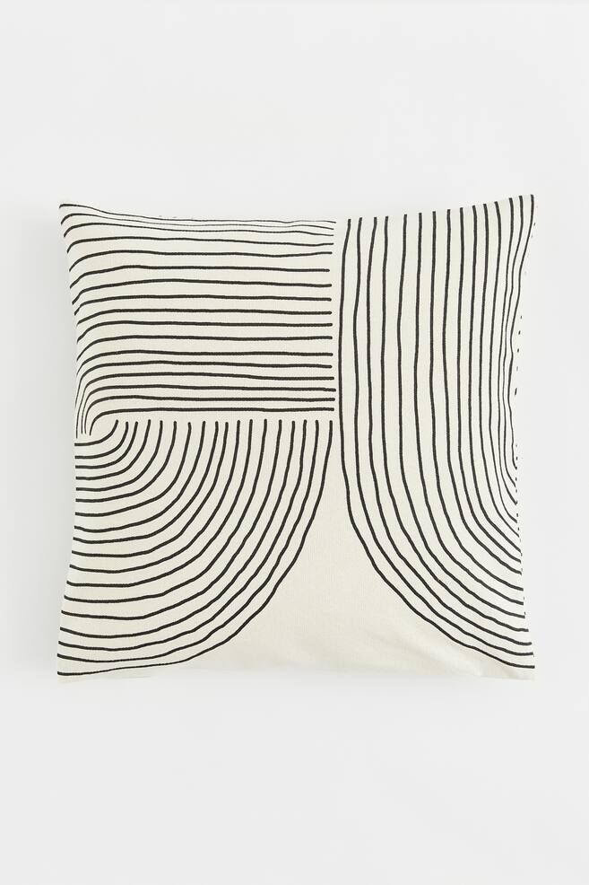 Cotton canvas cushion cover - Light beige - 1