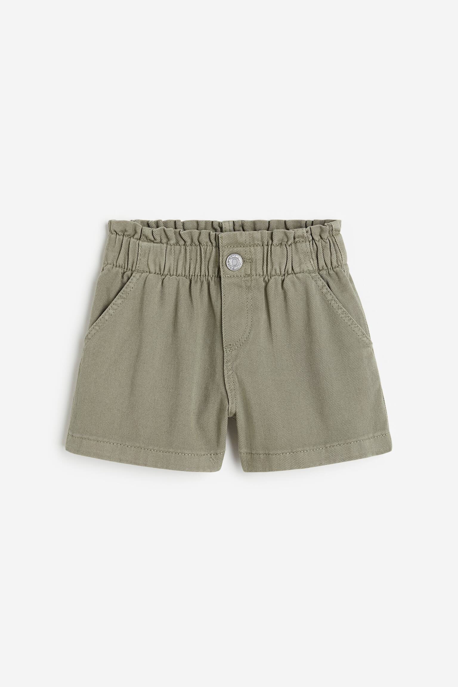 Loose Fit Denim shorts - Khaki green/Pale denim green