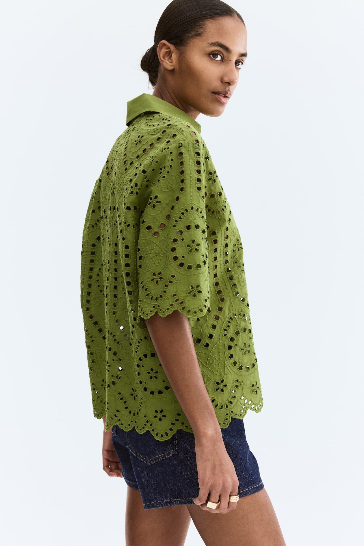 Eyelet-Embroidered Cotton Shirt - image 4