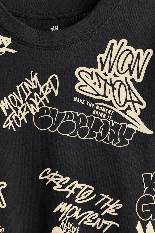 Printed cotton T-shirt - Black/Graffiti/Cream/NYC/White/Marbled/Light grey marl/NYC/Mint green/Offshore Break/Light blue/Marbled/Black/Graffiti/Black/Patterned/Beige/Surf Club - 2