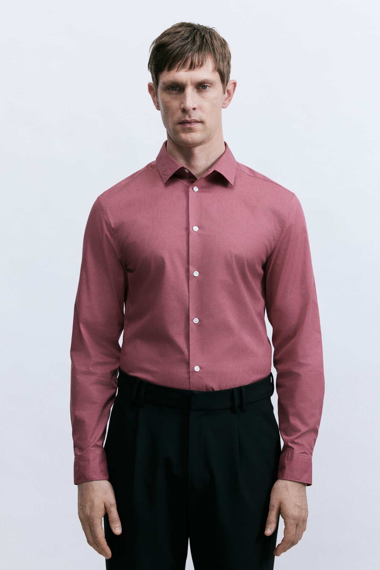 Myntra Boys Clothes H&m Slim Fit Easy-iron Shirt Raspberry Red