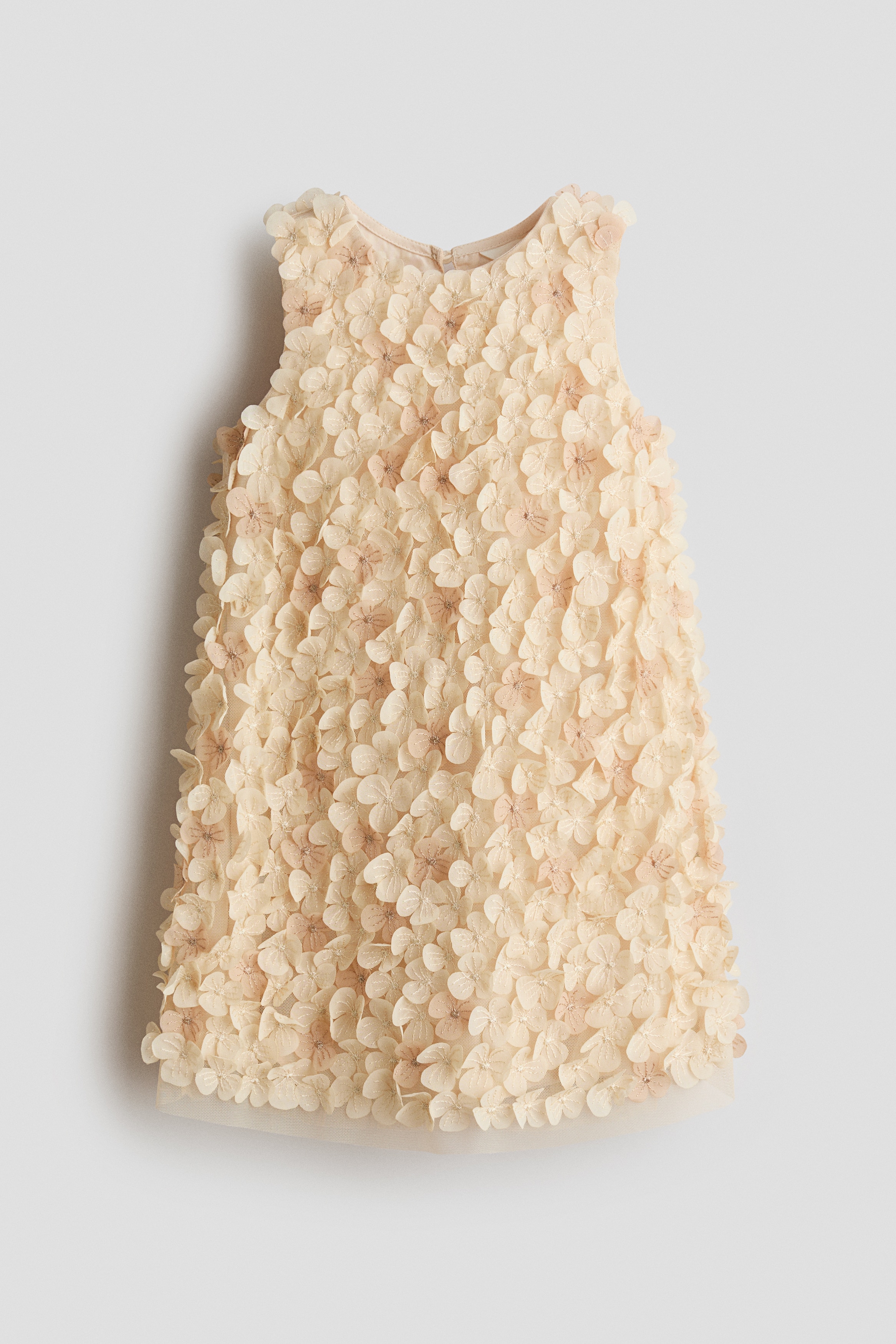 Appliquéd A-line dress - Light beige