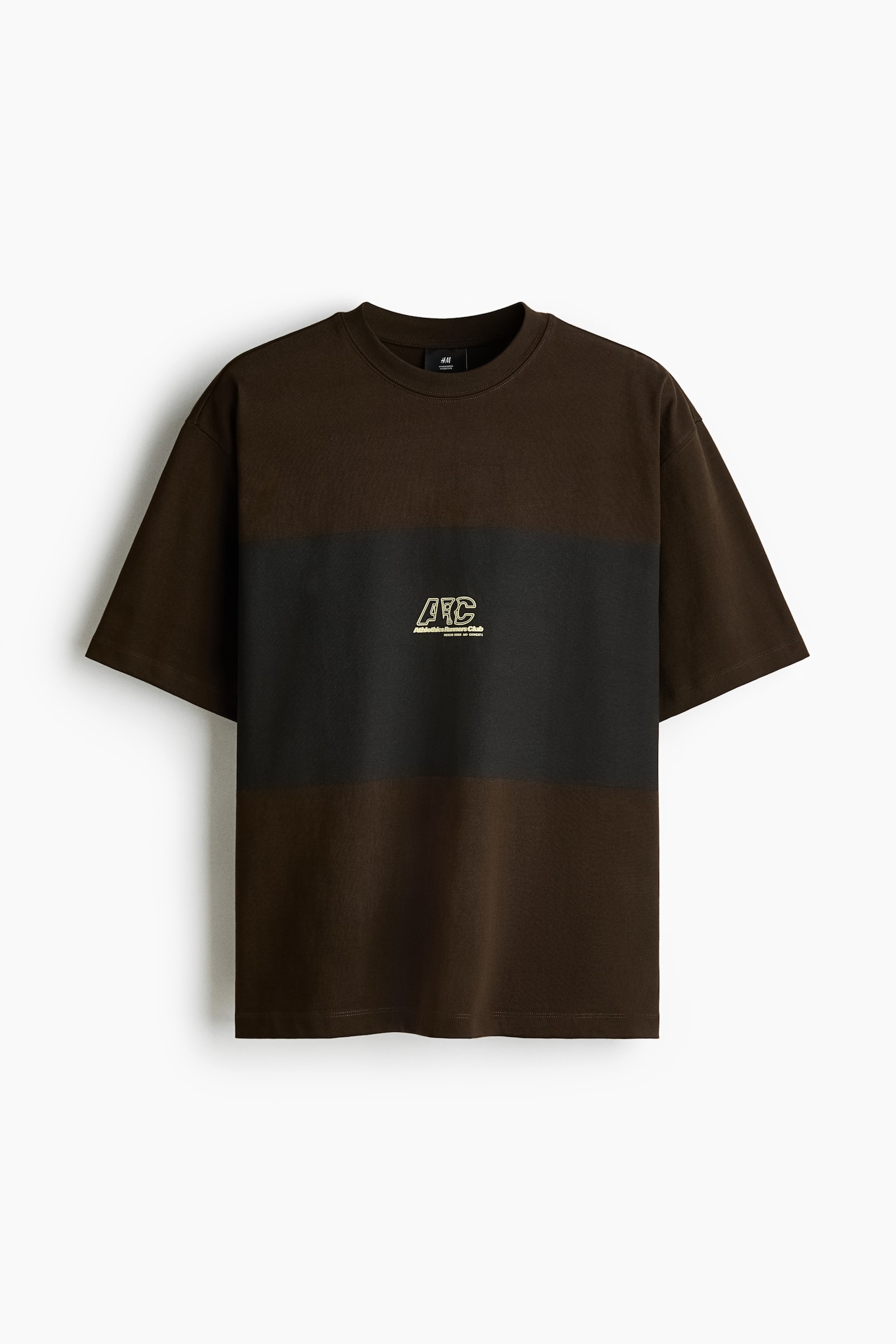 Áo thun in hình Oversized Fit - Màu nâu đậm/Runners Club - 1