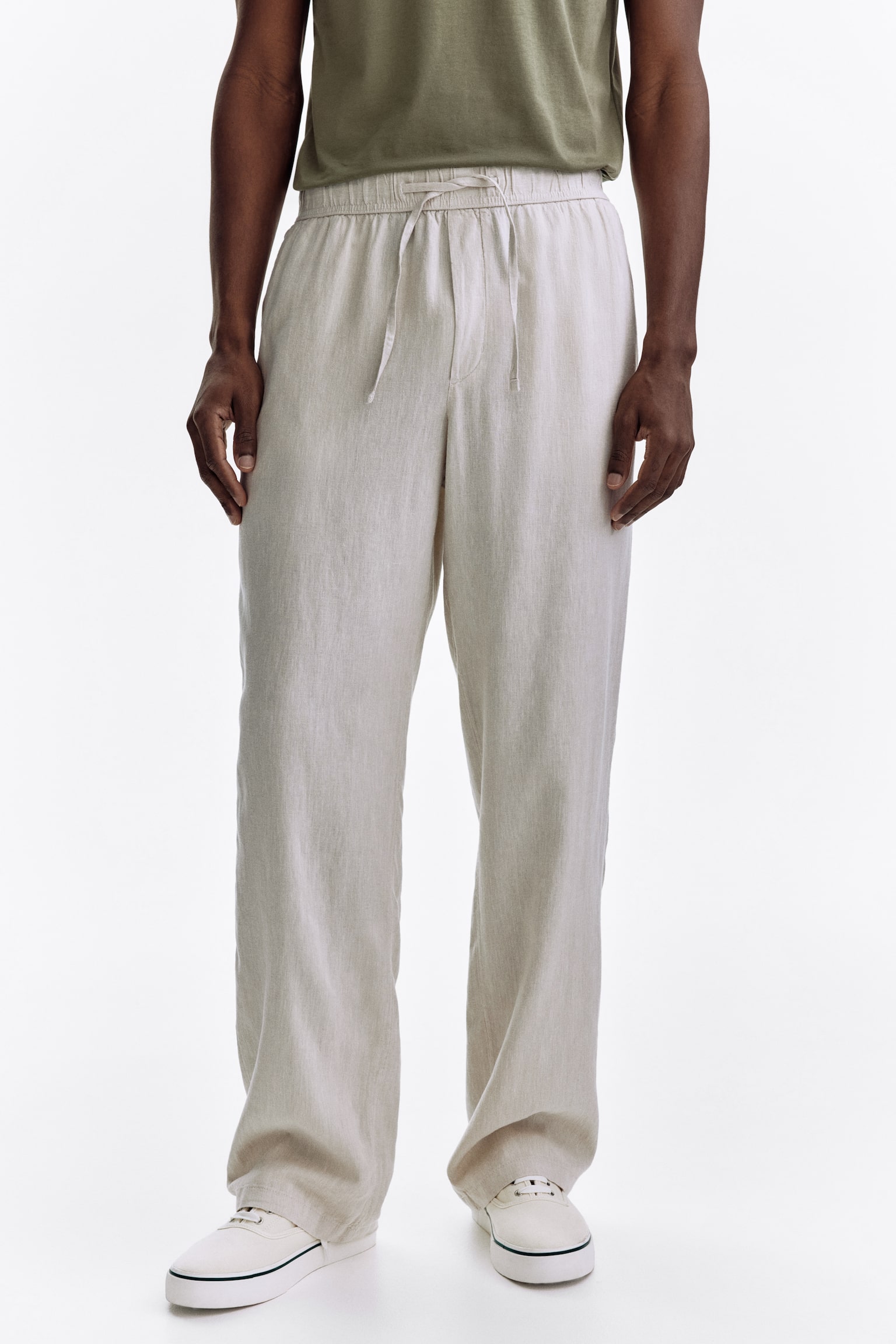 Pantalon Relaxed Fit en lin mélangé - Beige clair/Gris foncé/Blanc/Bleu marine - 6