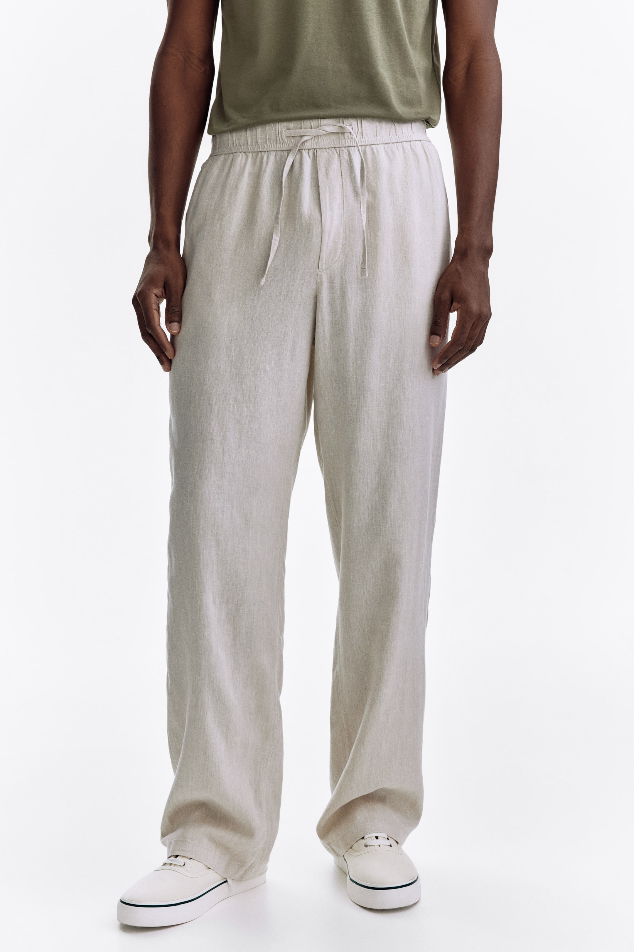 Мужские брюки H&M Relaxed Fit Linen-Blend Pants — фото 6