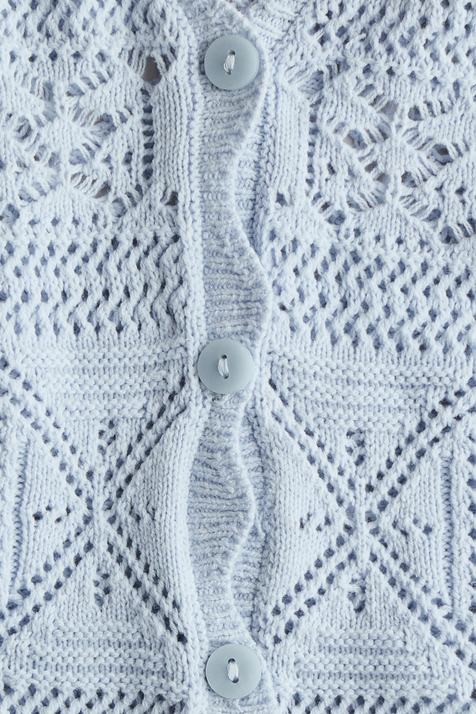 Crochet-look cardigan - Light blue/White - 2