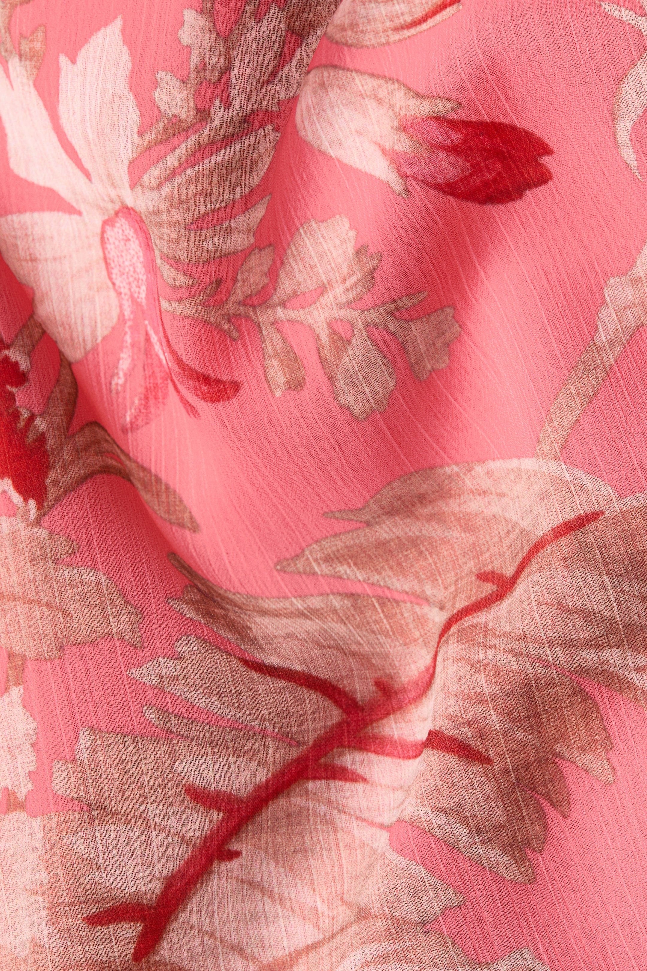 Cape-Sleeved Chiffon Dress