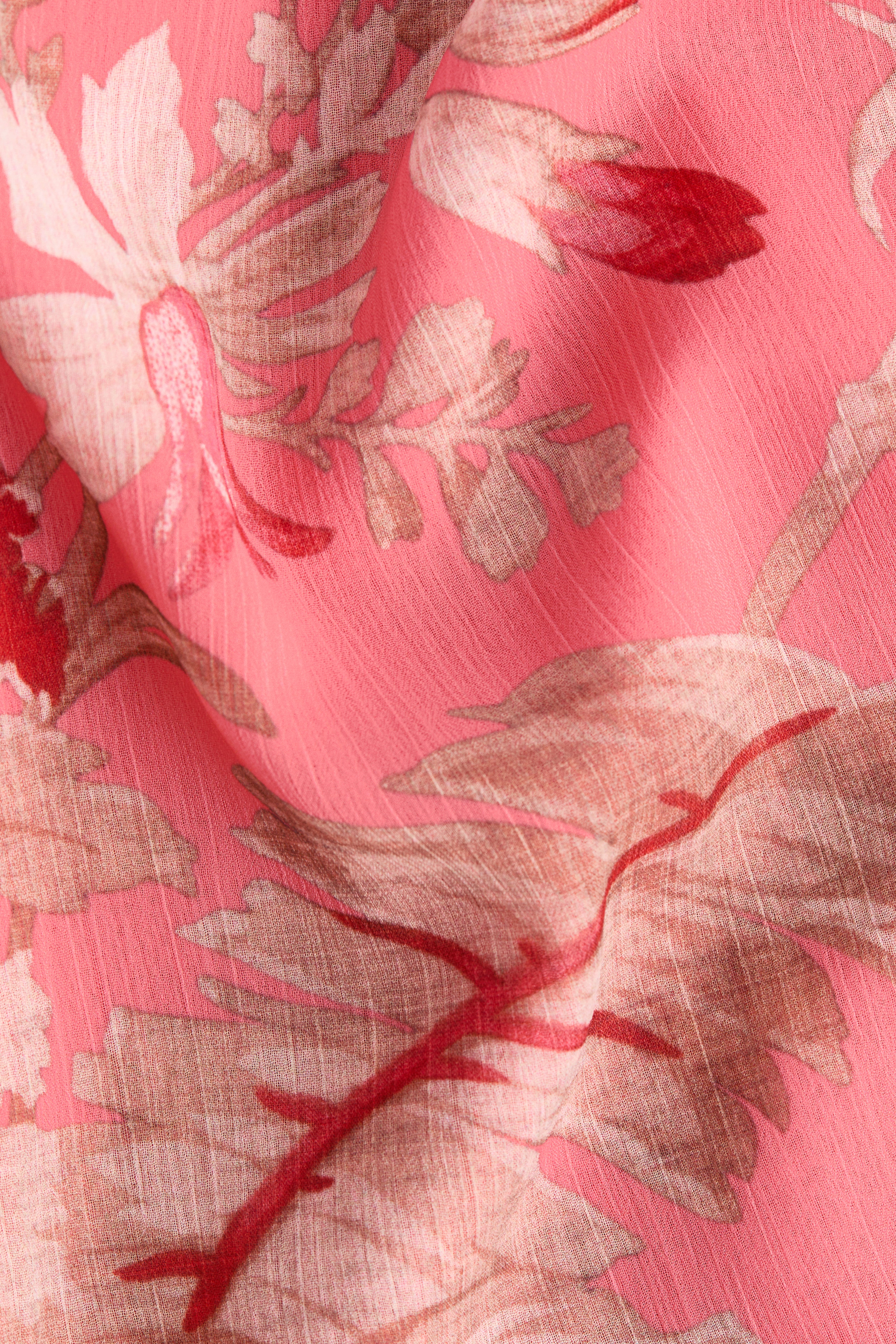 Cape-Sleeved Chiffon Dress