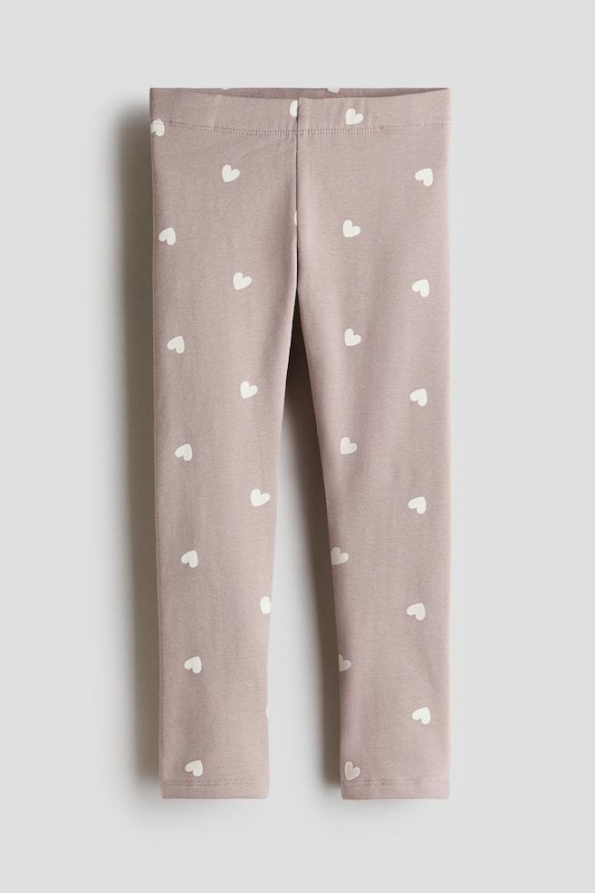 Brushed-inside leggings - Light mole/Hearts/Black/Light dusty pink/Cherries/Pink/Hearts/Turquoise/Hearts - 1