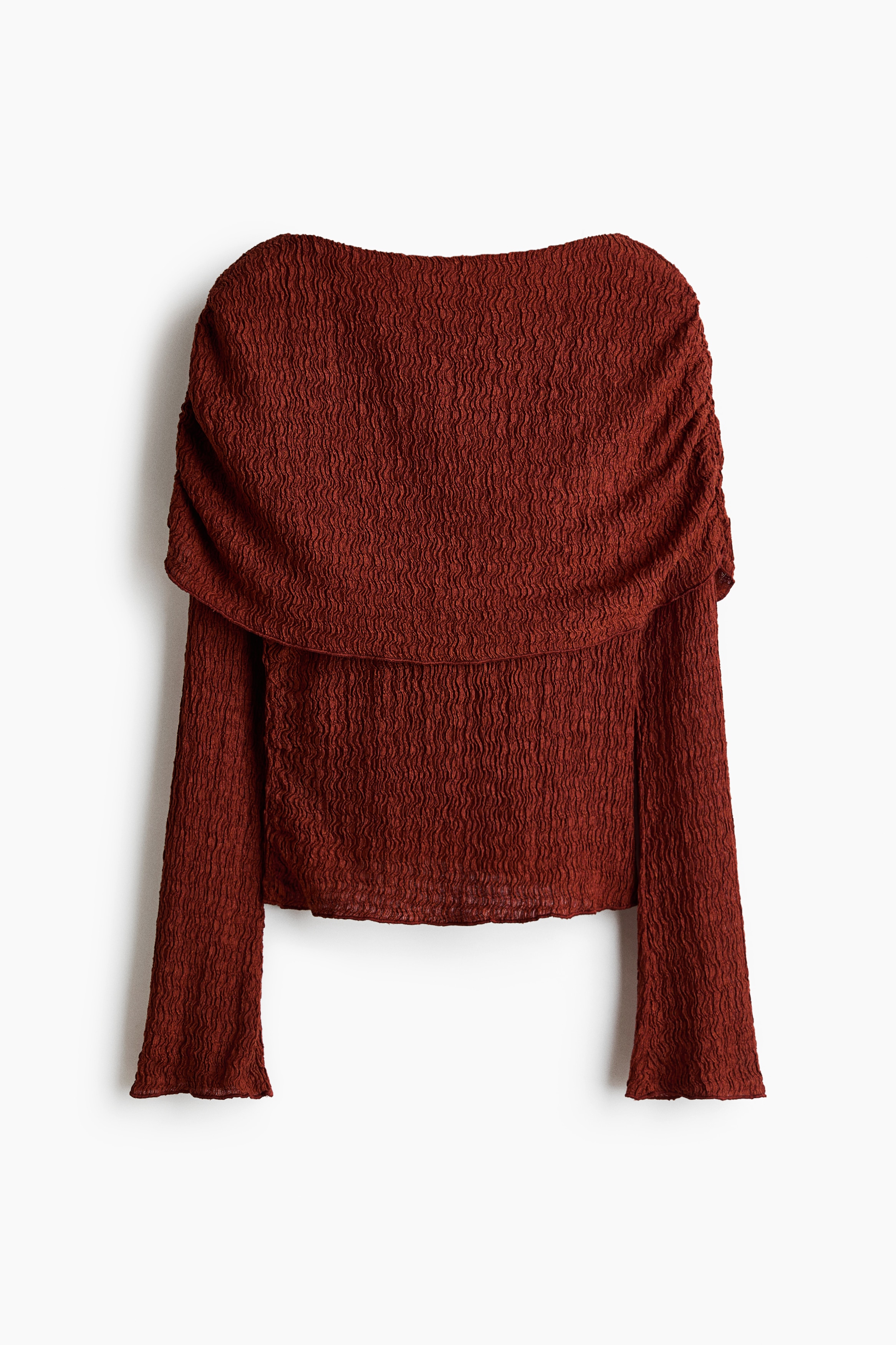 Top in jersey a strati - Rosso ruggine/Beige chiaro