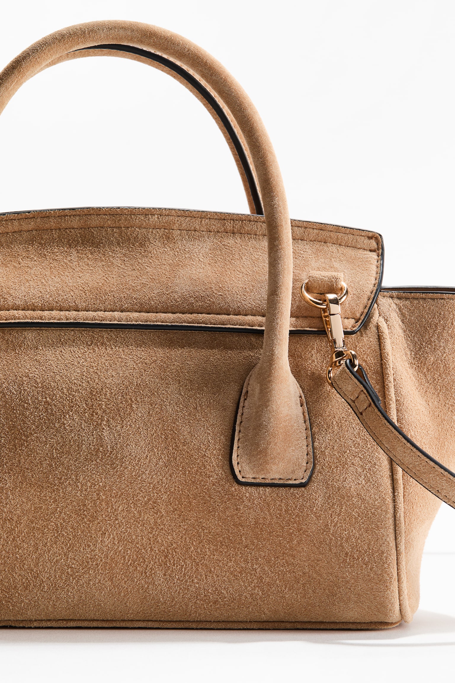 Suede crossbody bag - Beige - 3
