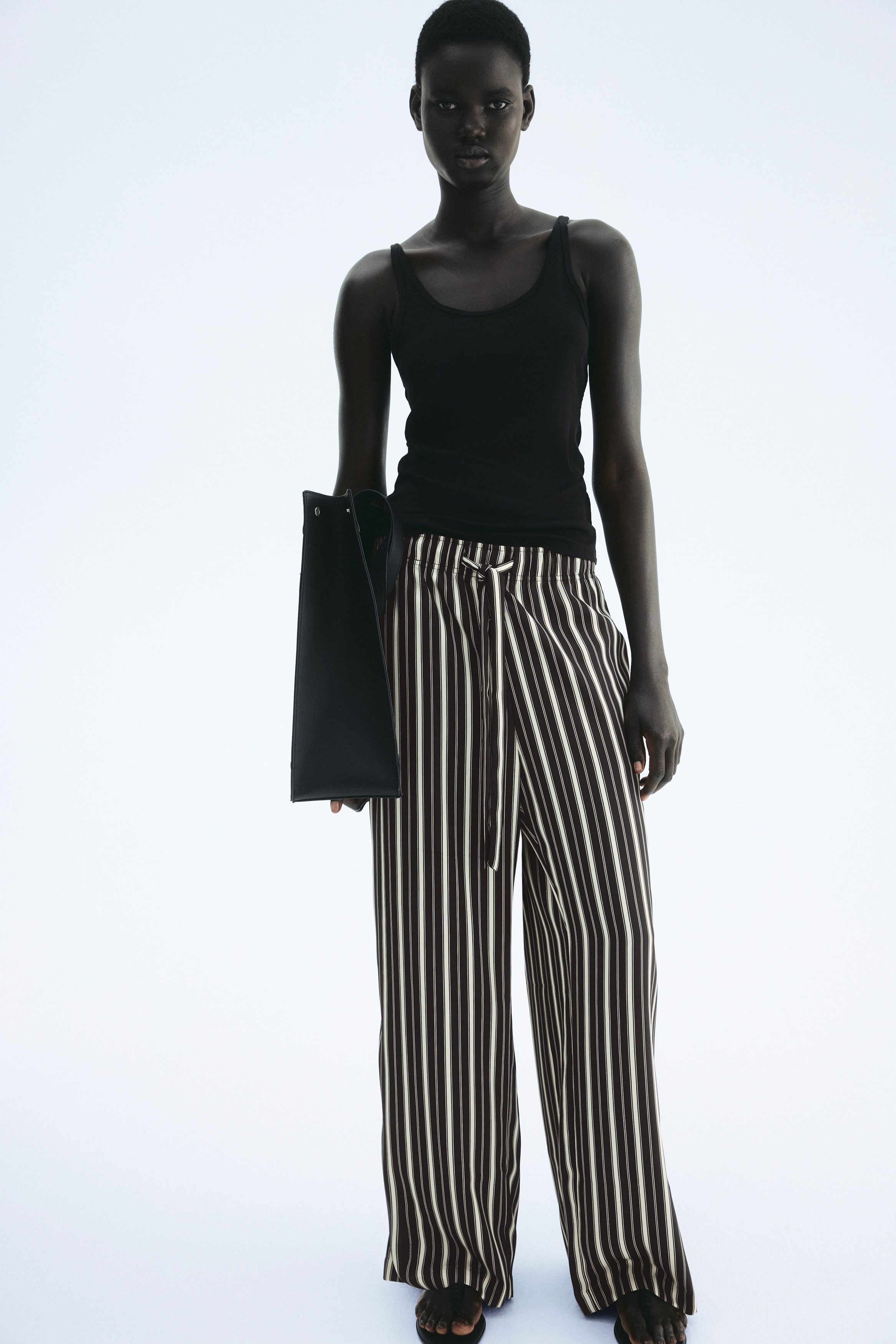 Drawstring twill trousers