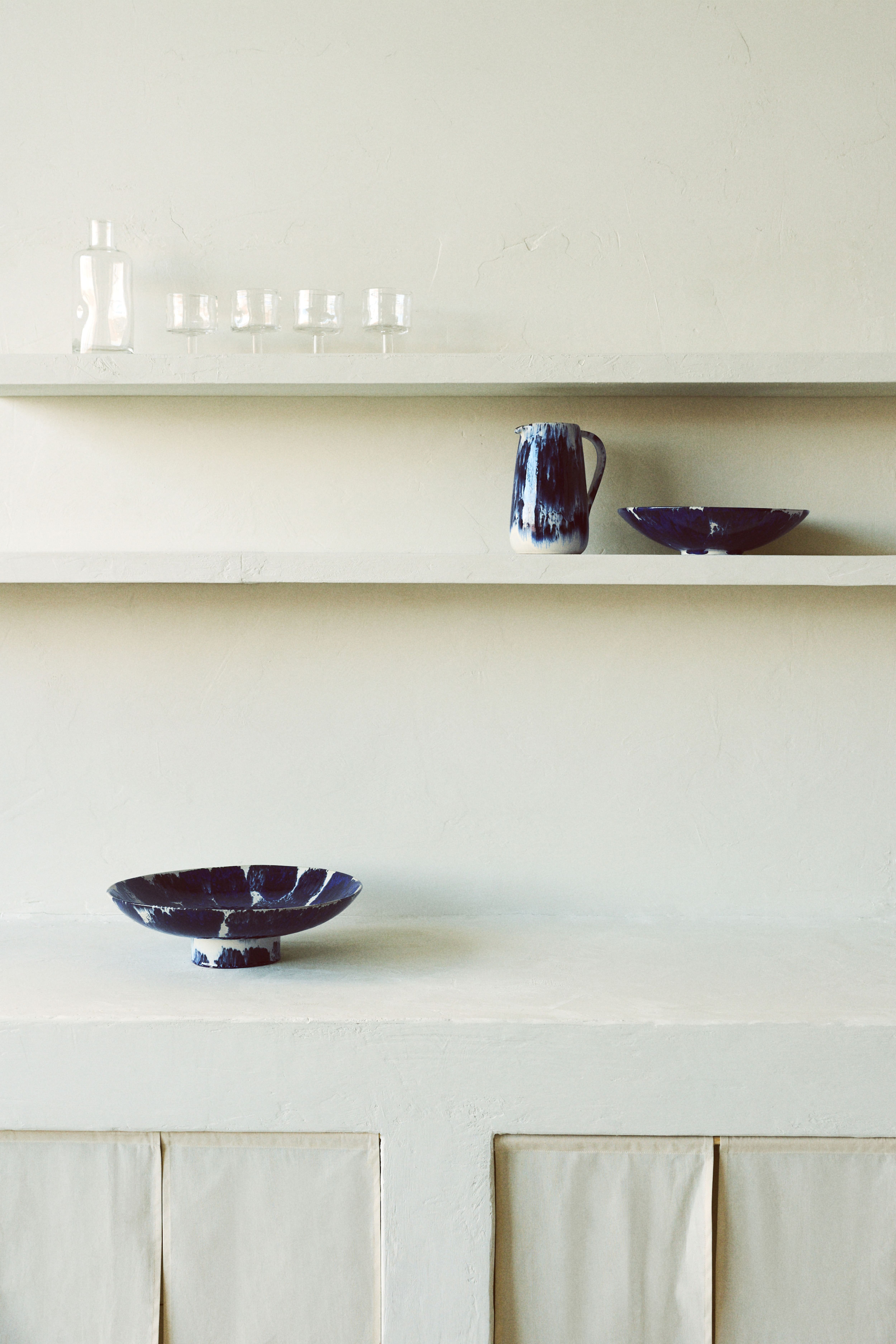 Footed Terracotta Serving Bowl
