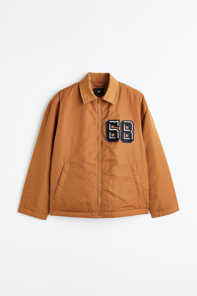 Regular Fit Padded baseball jacket - Light brown/68/Black/68 - 1