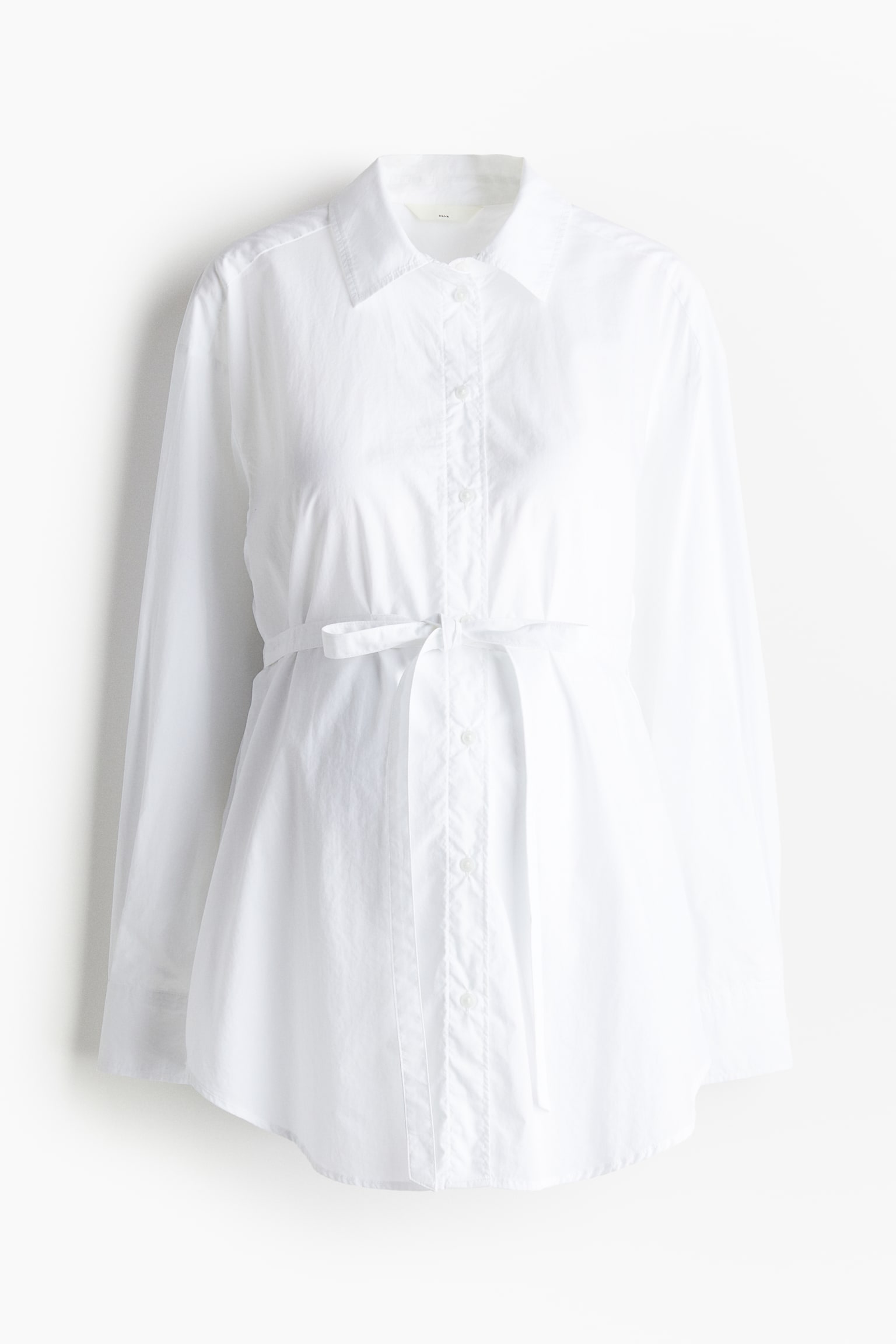 MAMA Before & After tie-belt shirt - White - 2