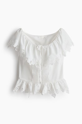 Volangblus med broderie anglaise