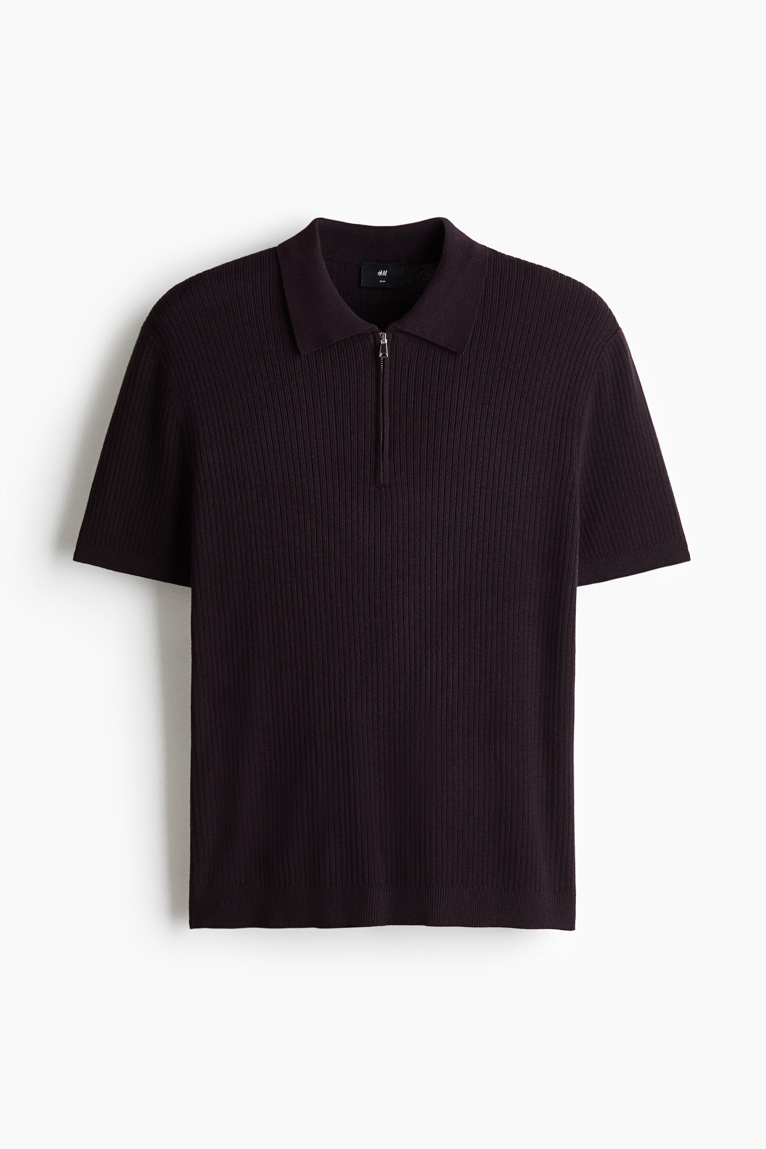 Slim-Fit Polo Shirt - Dark plum purple/Dark taupe/Cream/Black - 1