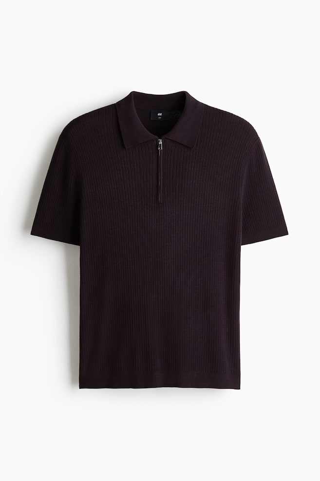 Polo Slim Fit - Violeta ciruela oscuro/Negro/Topo oscuro/Crema - 1