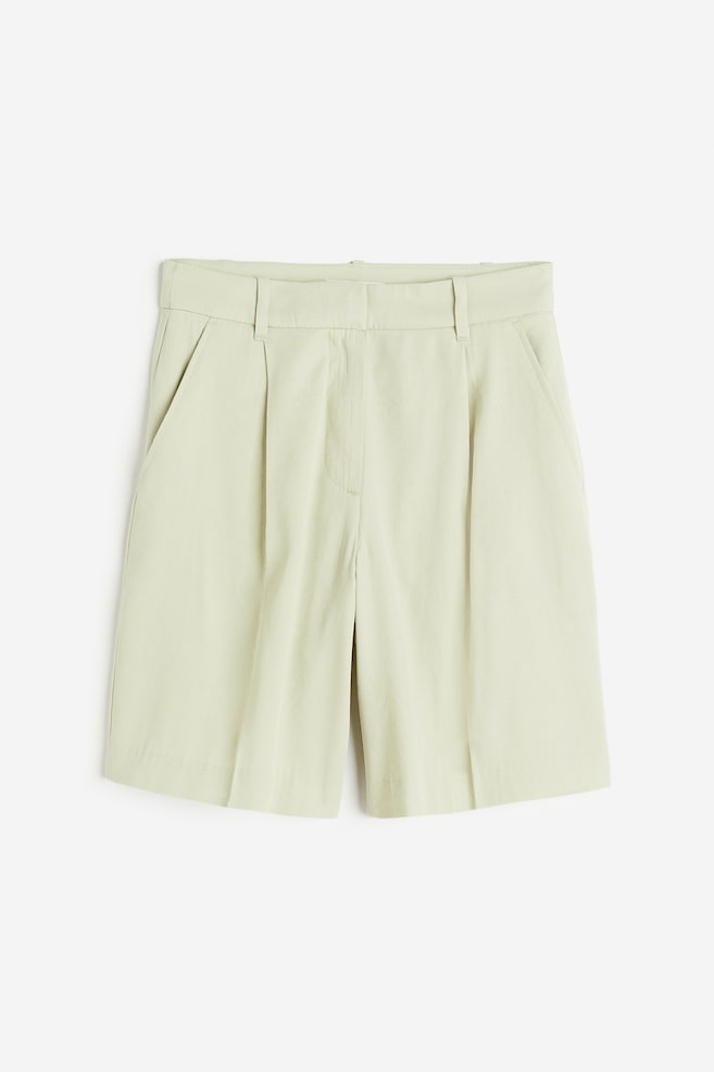 Twill Bermuda shorts - Light green/Black/Cream - 2