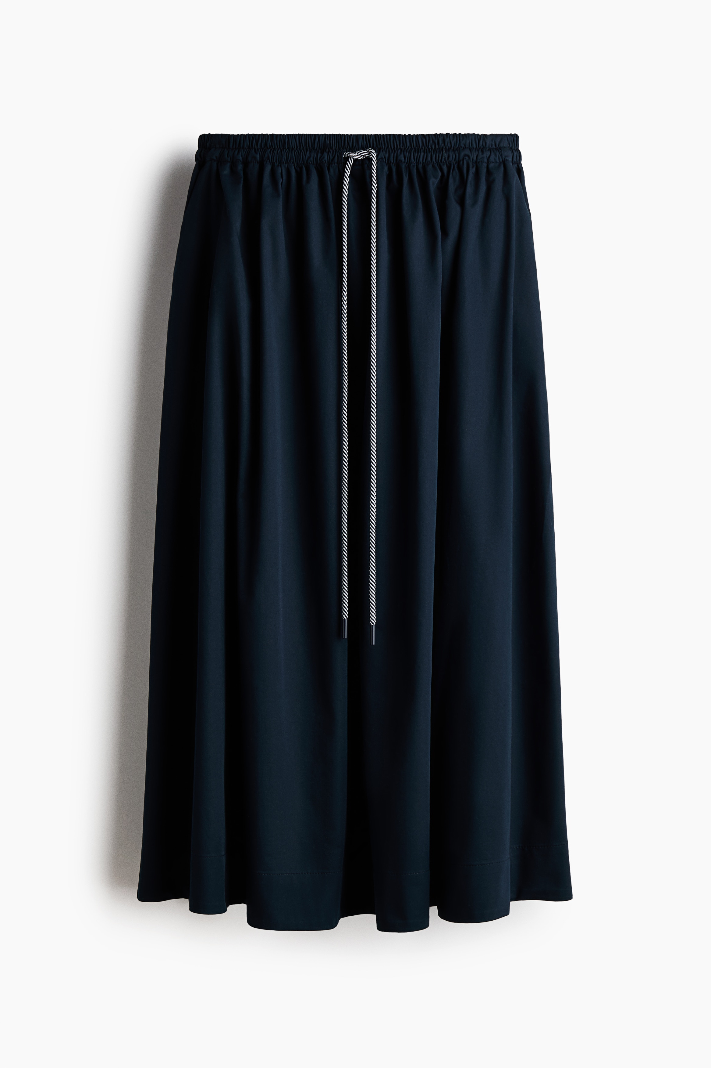 Cotton drawstring skirt - Blu navy